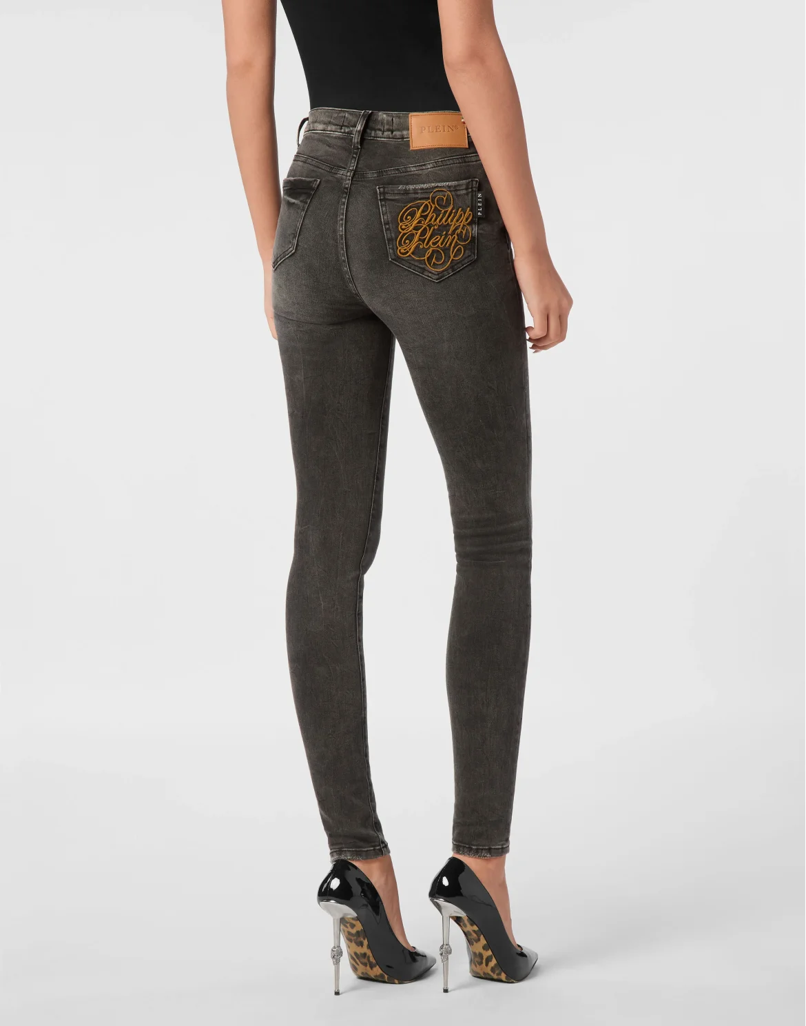 Denim High Waist Jegging Logo, цвет: Серый