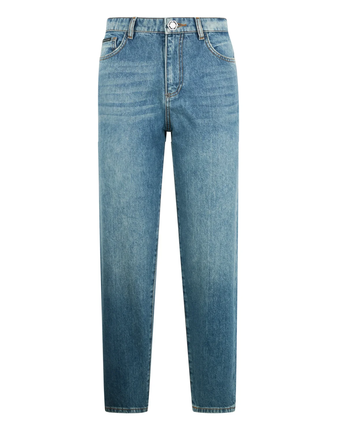Denim Trousers Mom Fit Logo, цвет: Синий