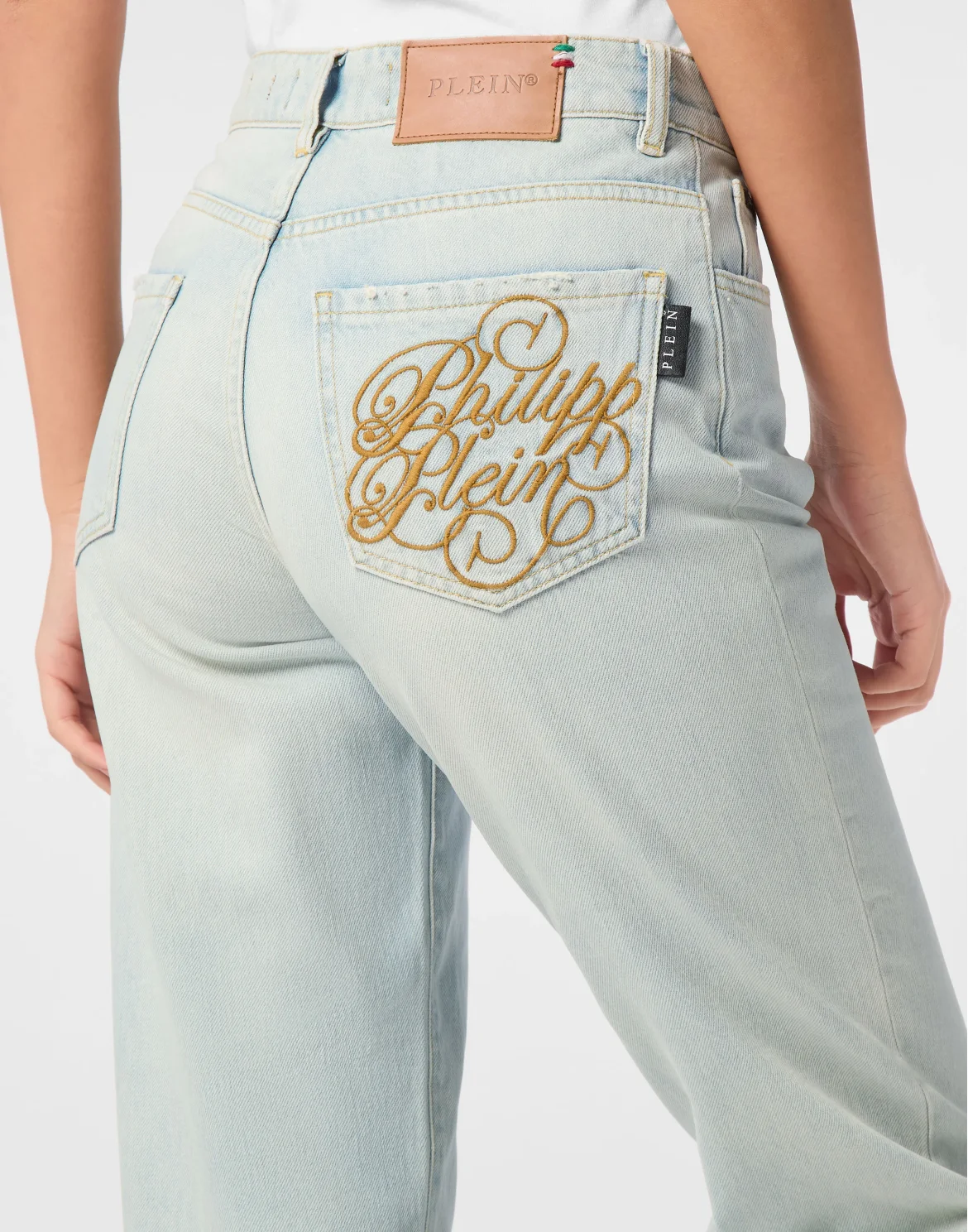 Denim Trousers Mom Fit Logo, цвет: Голубой