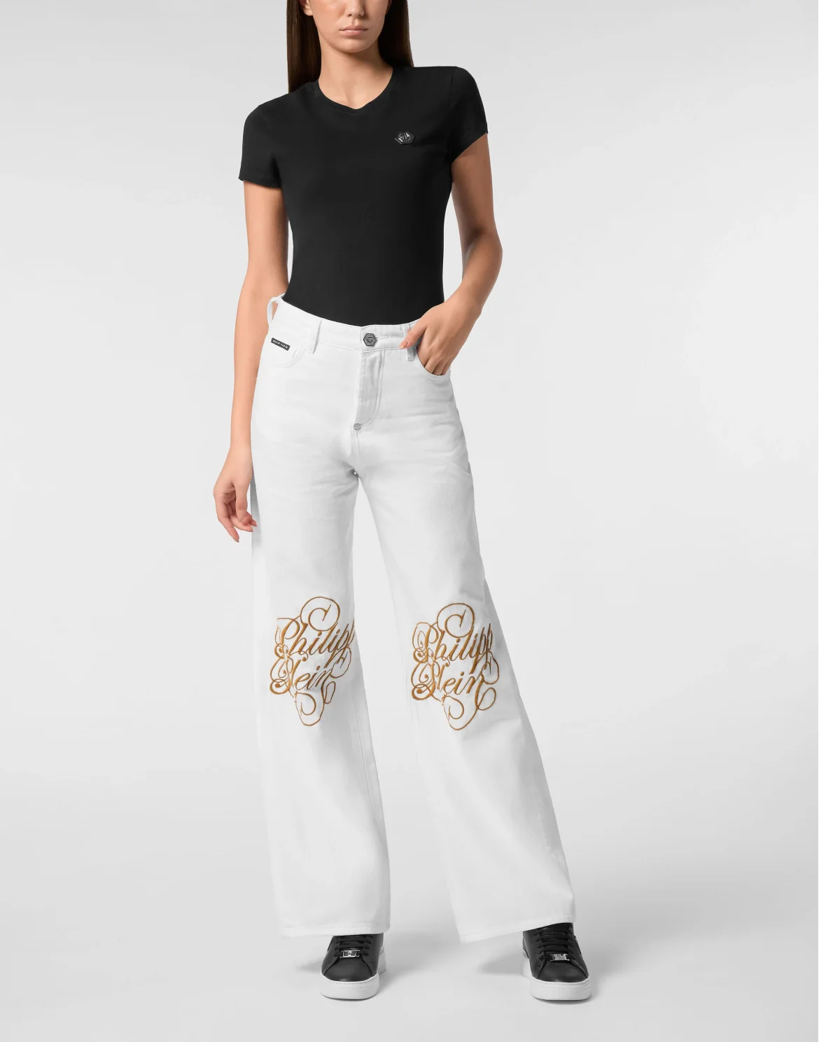 Denim Trousers Skater Fit Logo, цвет: Белый