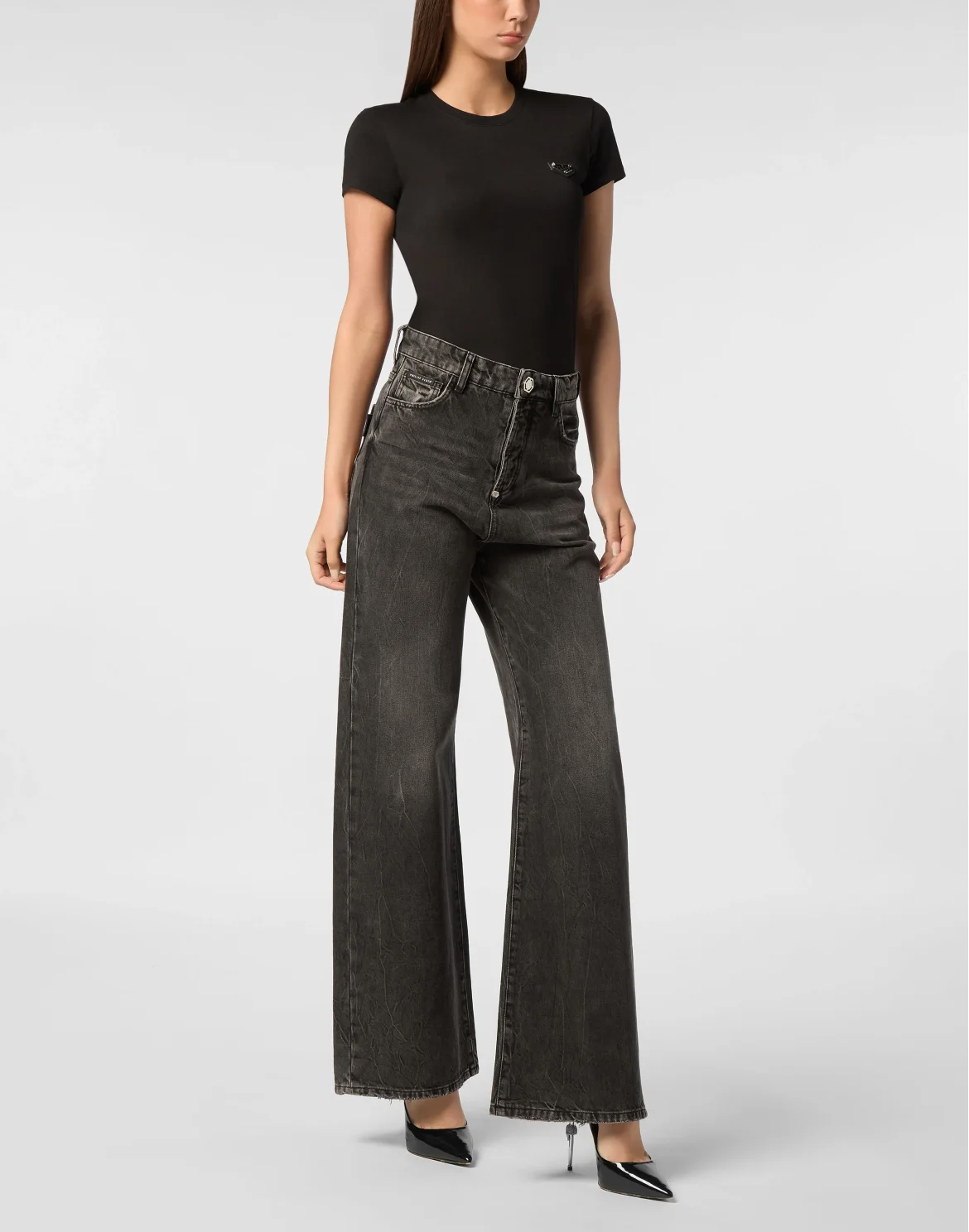 Denim Trousers Skater Fit Logo, цвет: Серый
