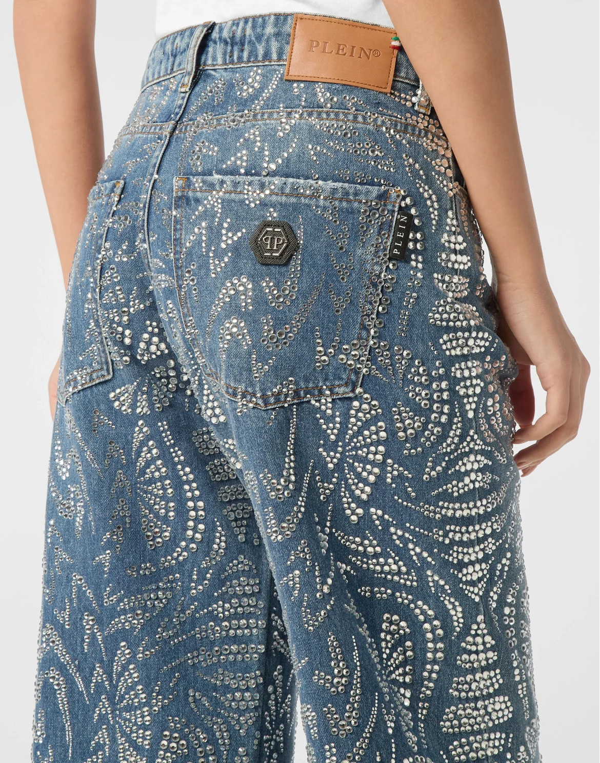 Denim Trousers Skater Fit Moroccan Strass, цвет: Синий