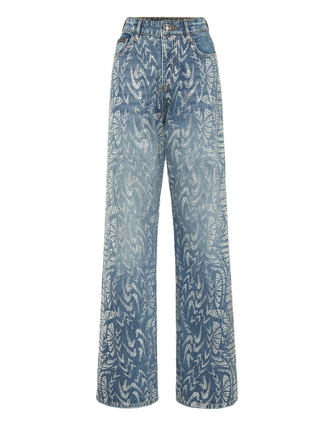 Denim Trousers Skater Fit Moroccan Strass, цвет: Синий