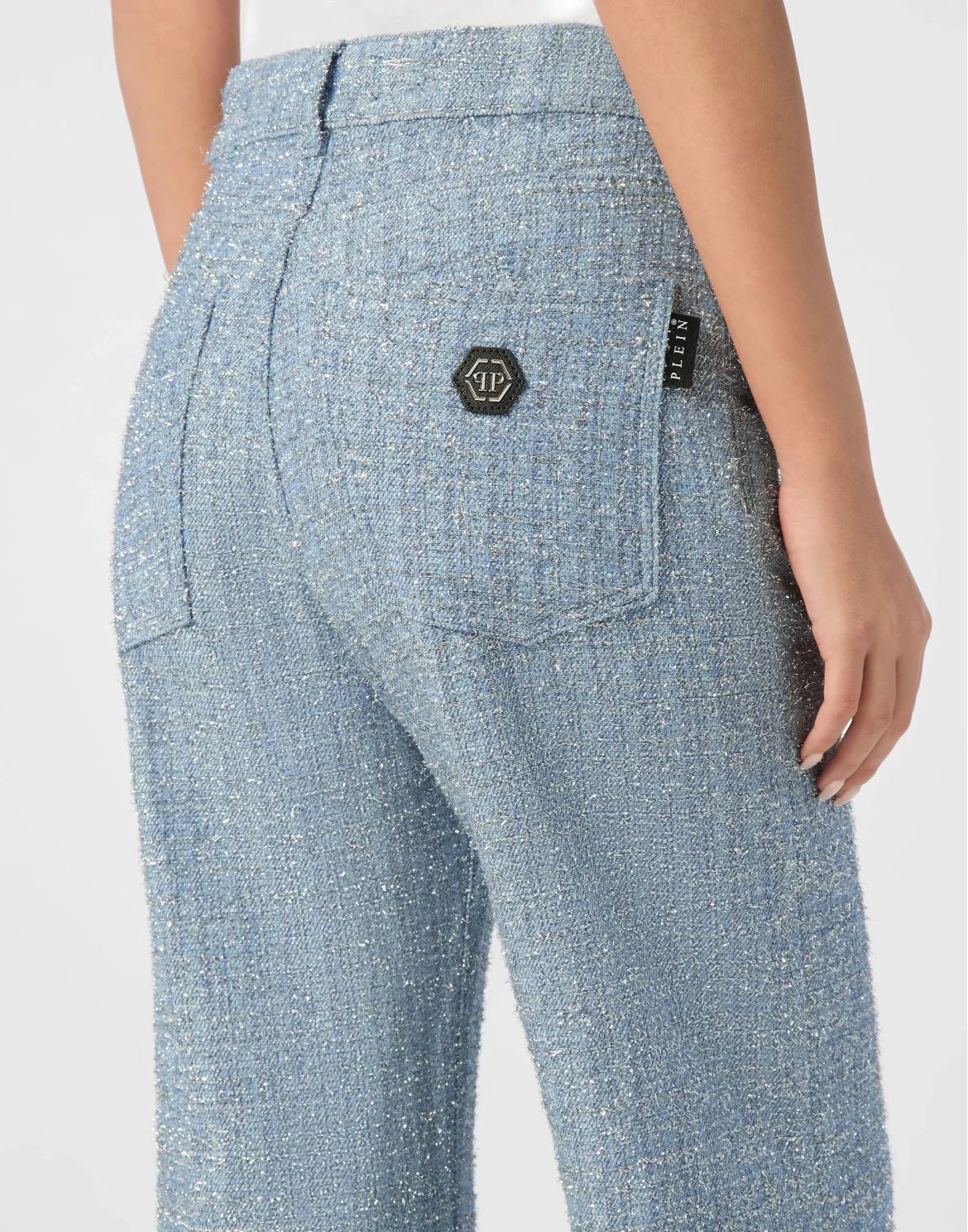 Tweed Denim Trousers Skater Fit, цвет: Синий