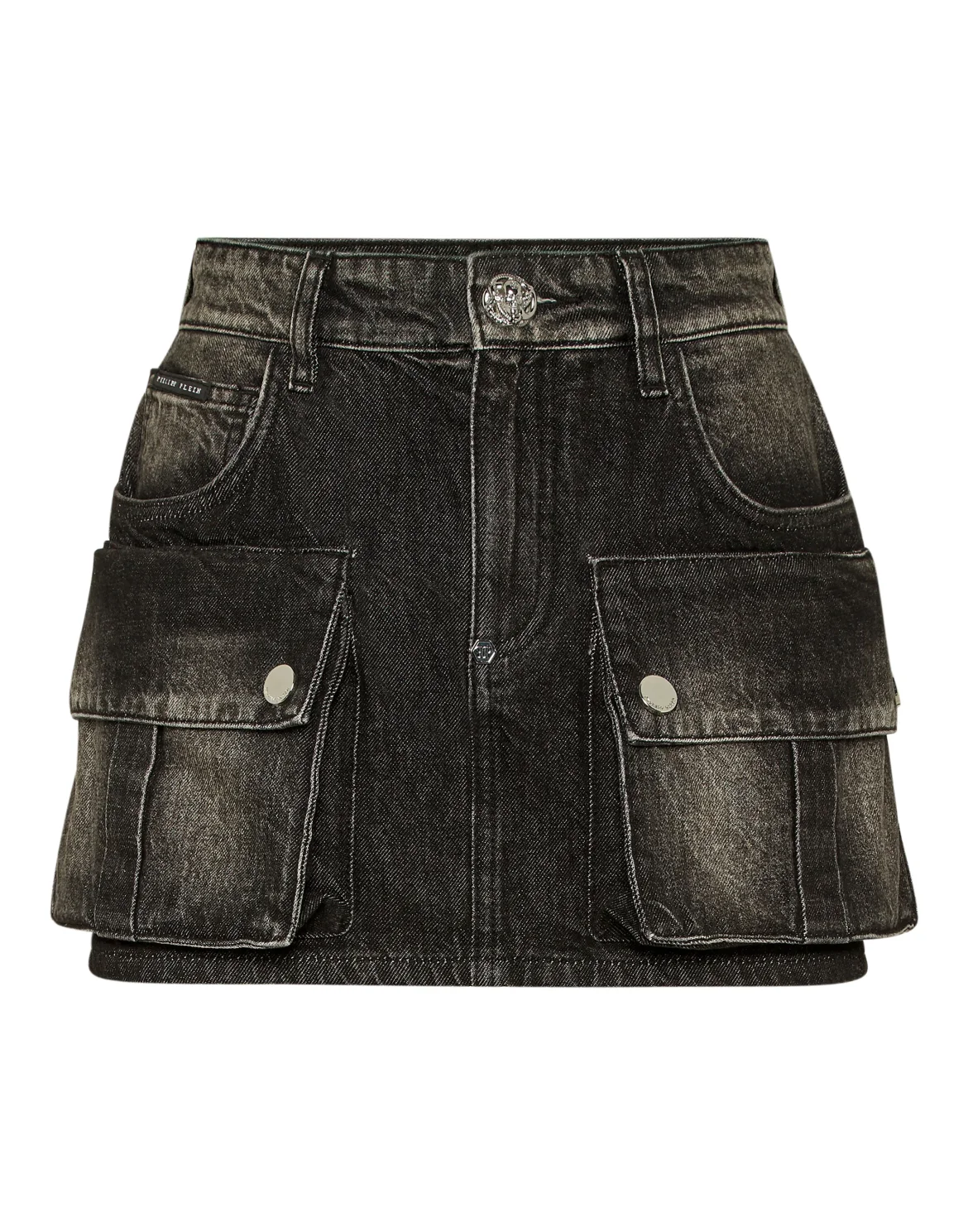 Denim Cargo Mini Skirt, цвет: Черный
