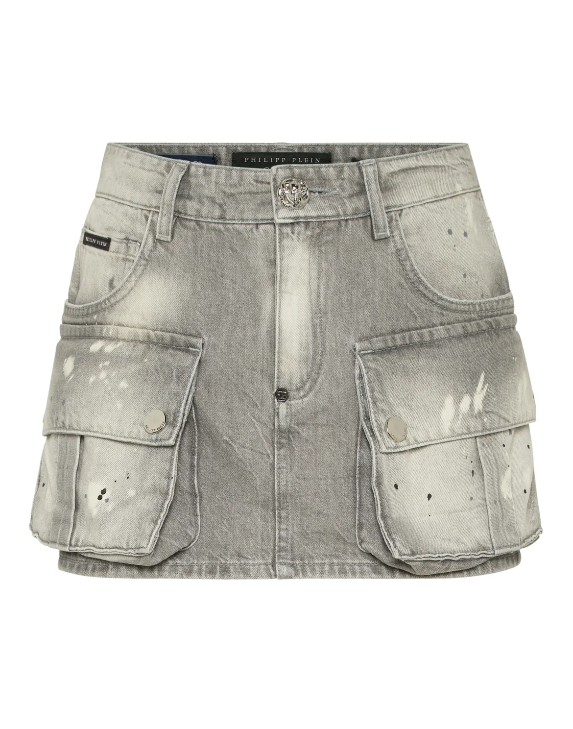 Denim Cargo Mini Skirt, цвет: Серый