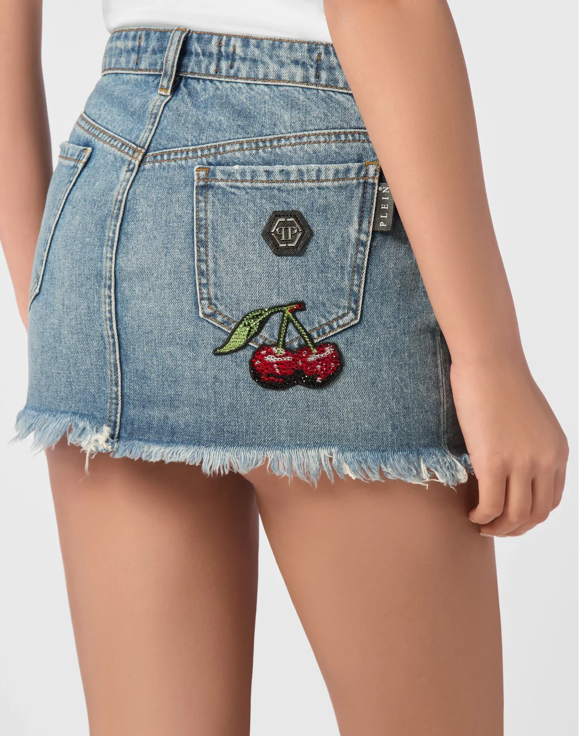 Denim Mini Skirt Cherries, цвет: Синий