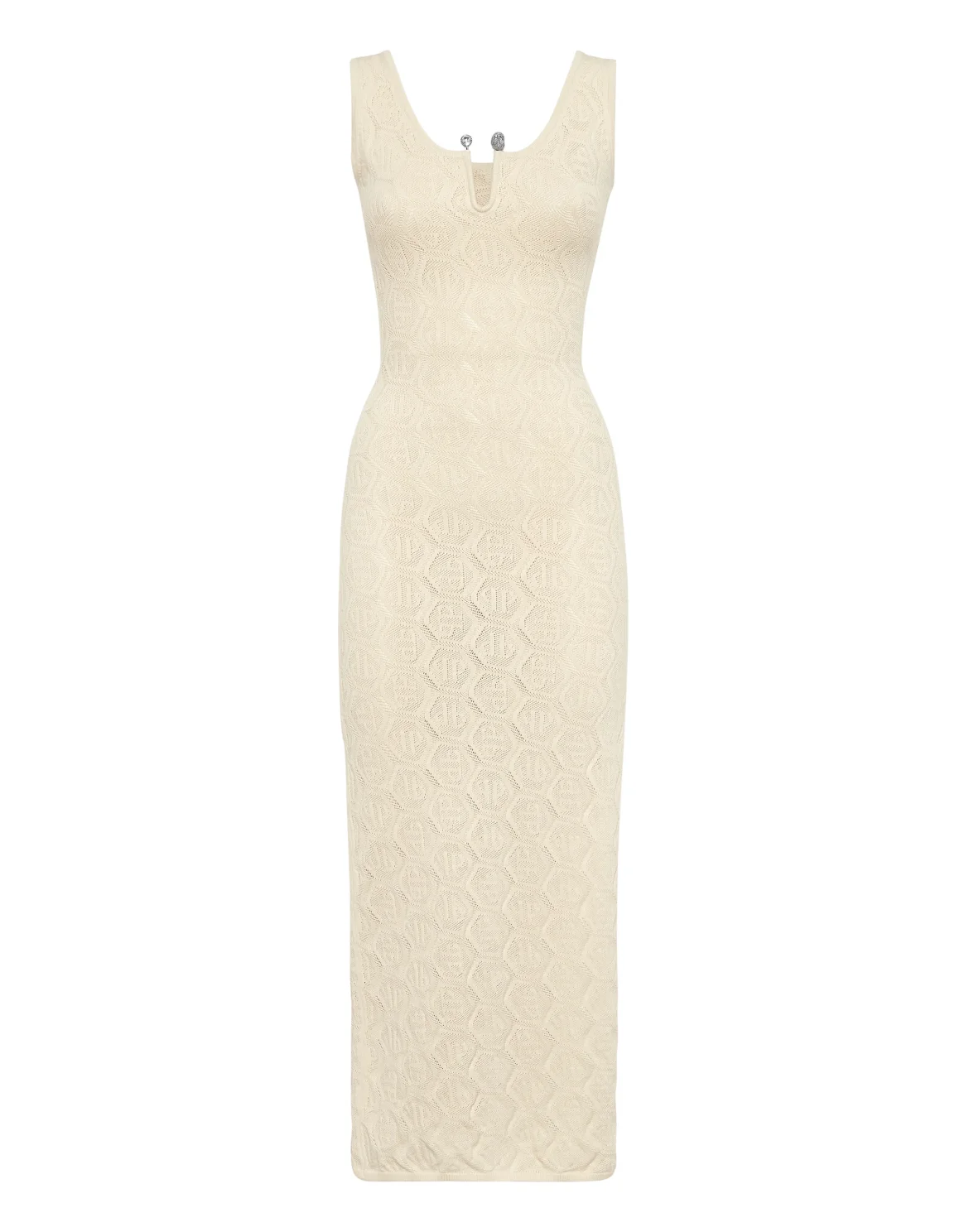 Viscose Long Dress Monogram, цвет: Бежевый