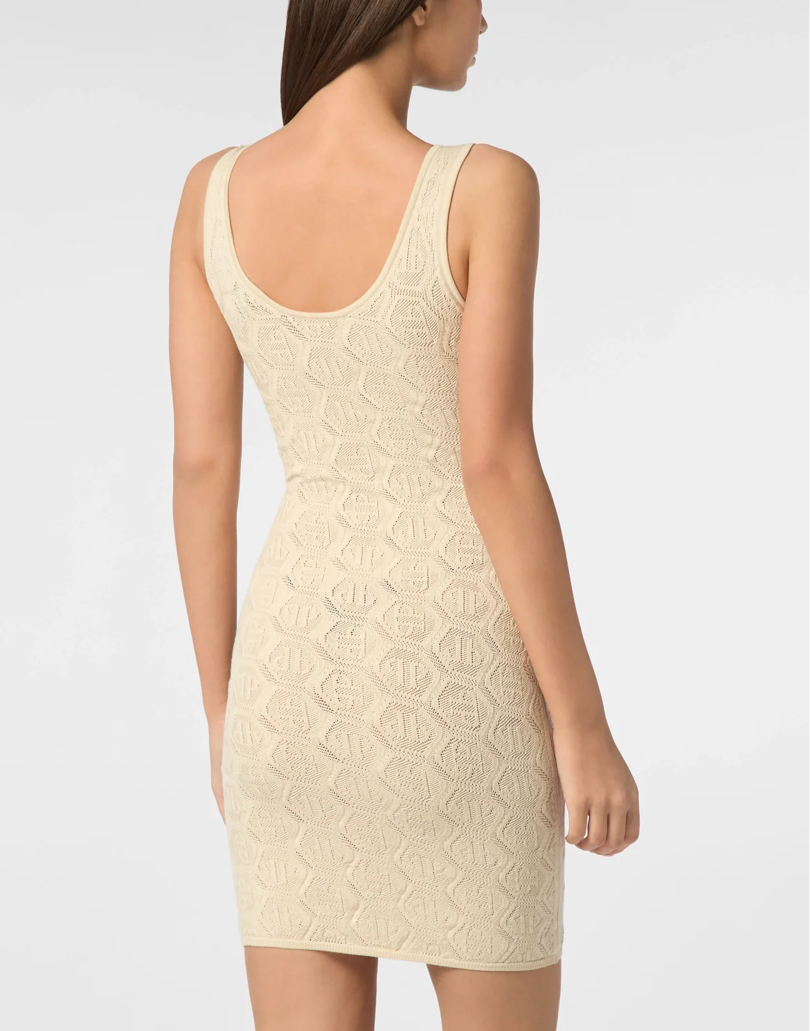Viscose Mini Dress Monogram, цвет: Бежевый