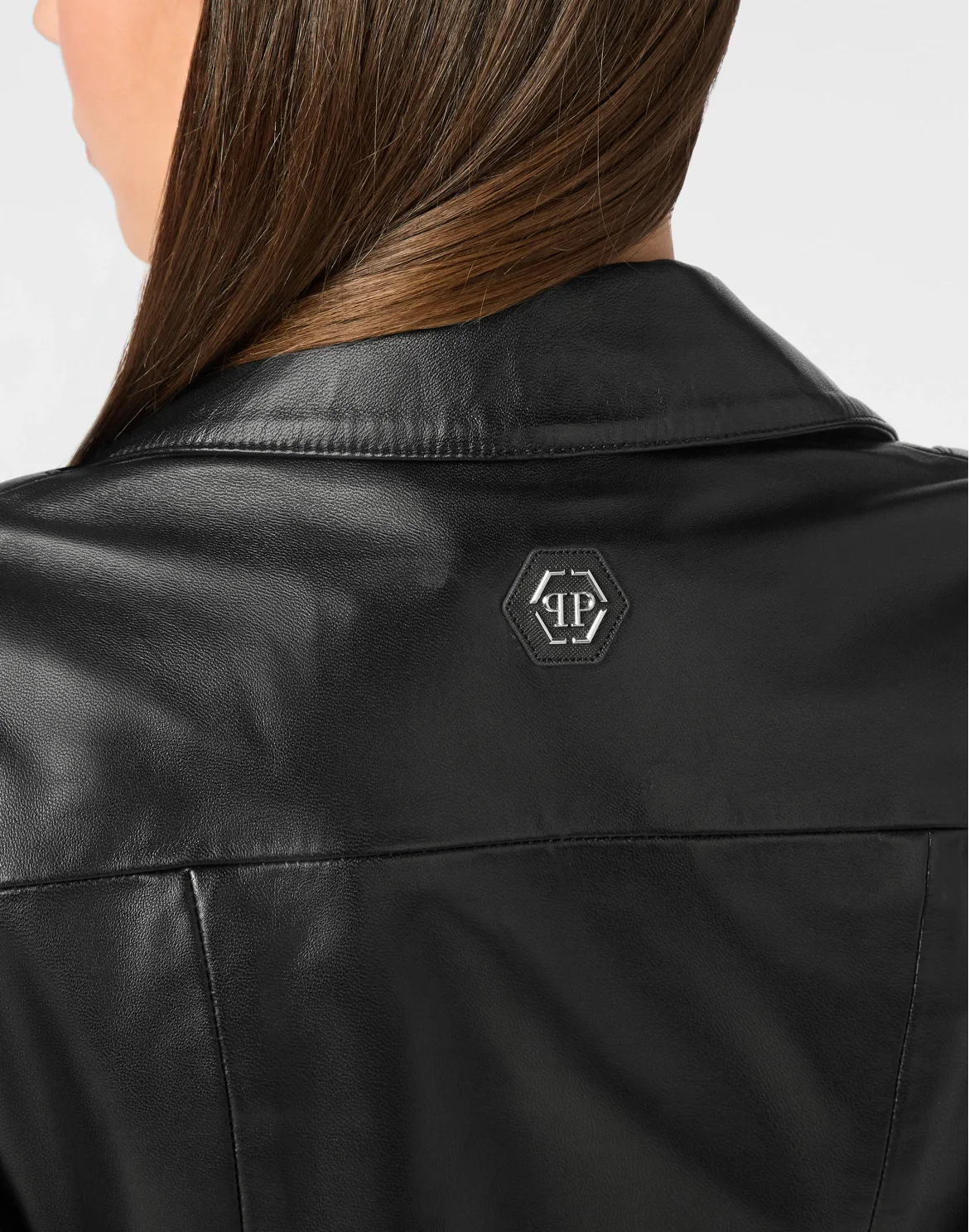 Cropped Leather Biker Jacket LS Flame Racing, цвет: Черный