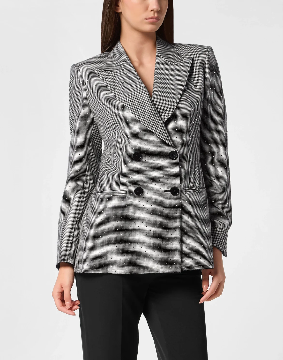 Blazer Regular Gold Fit Pied de Poule, цвет: Черный