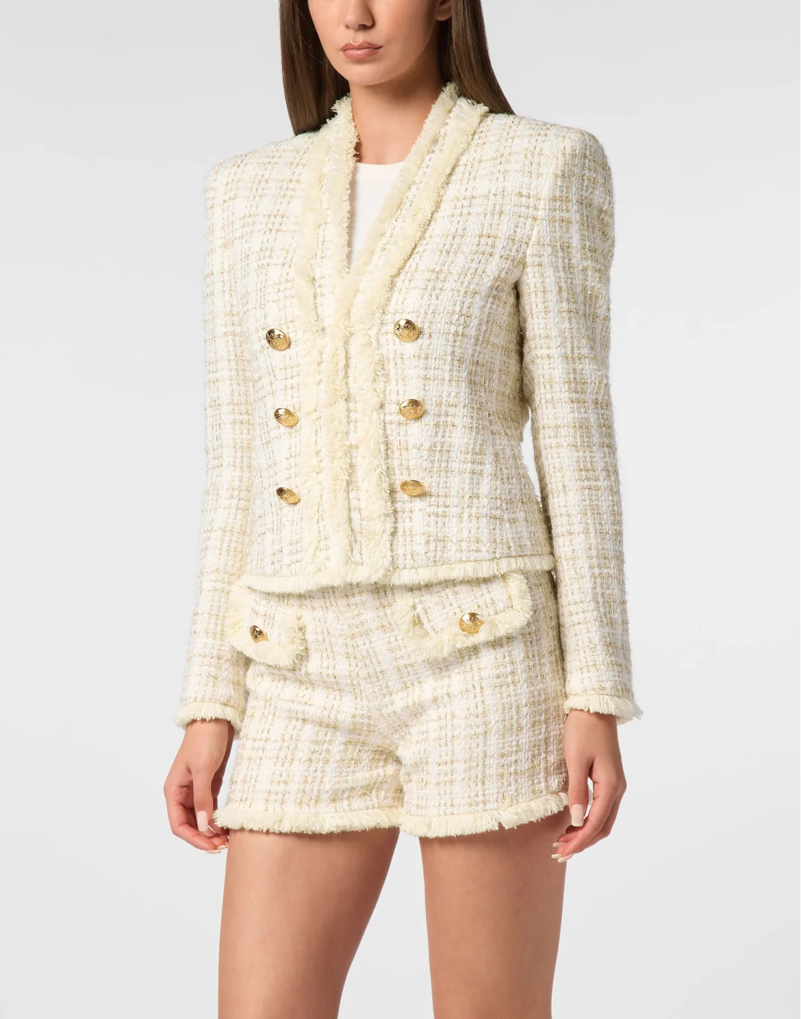 Tweed Bolero Blazer, цвет: Белый