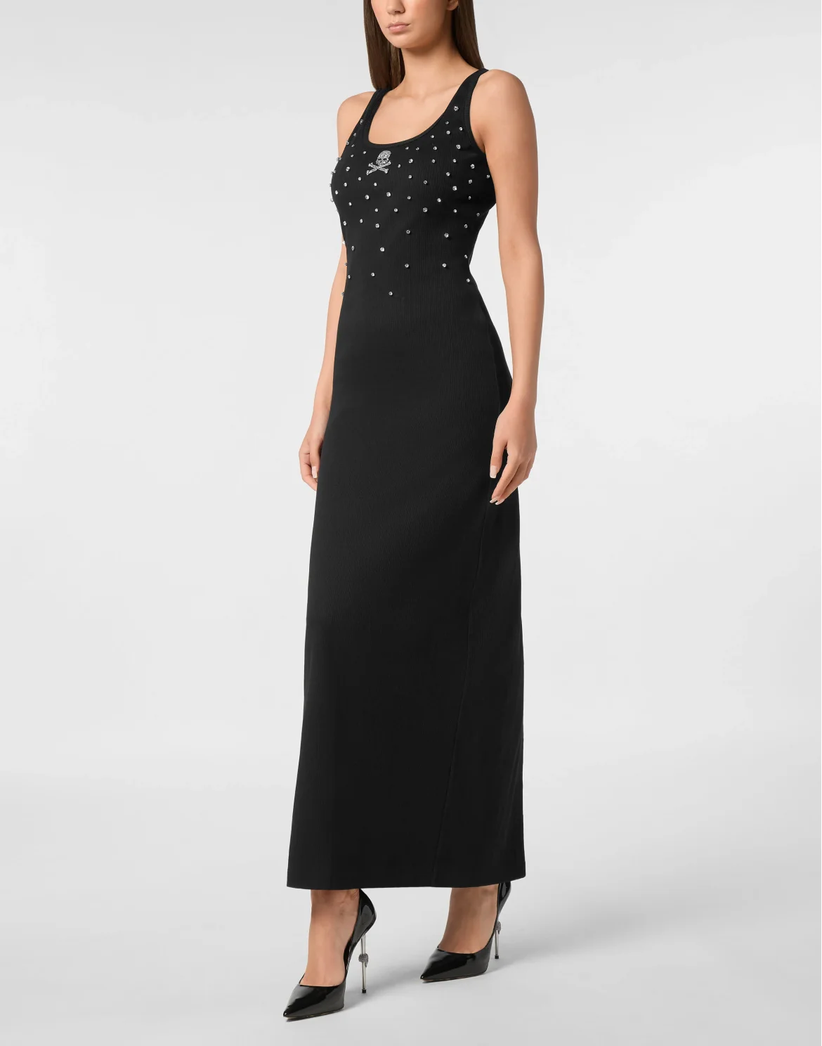 Jersey Rib Long Dress Stones, цвет: Черный