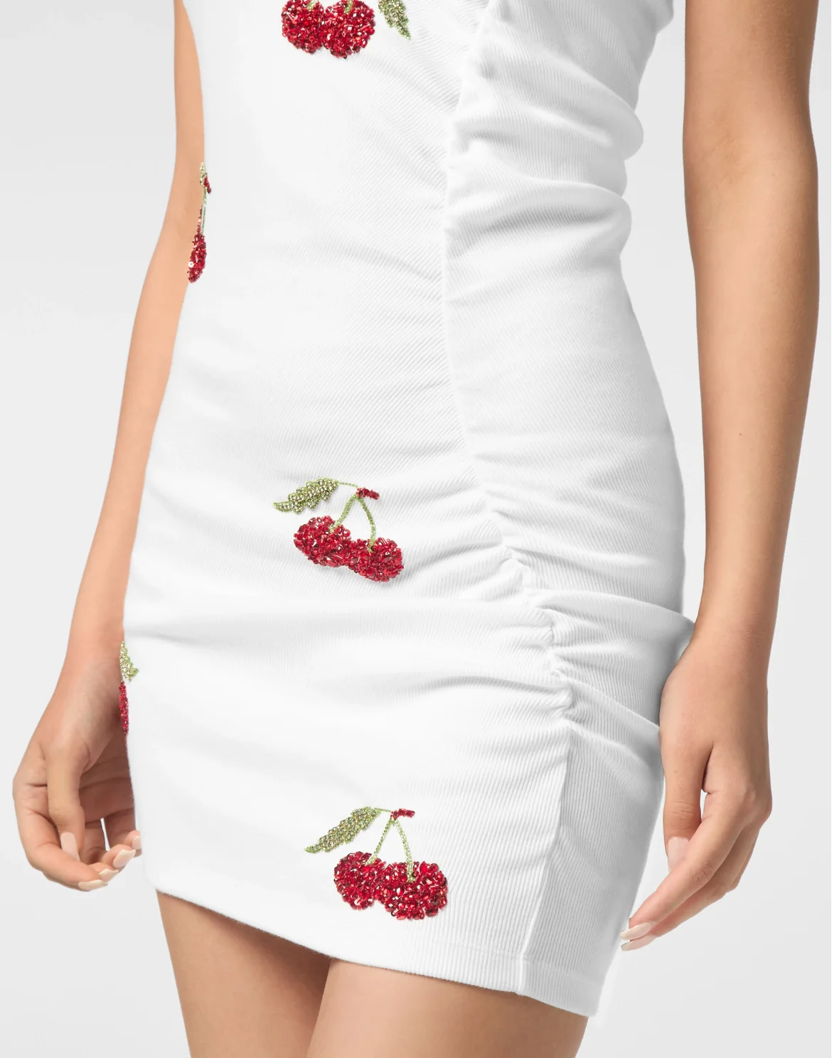 Mini Dress Rib Cherries, цвет: Белый