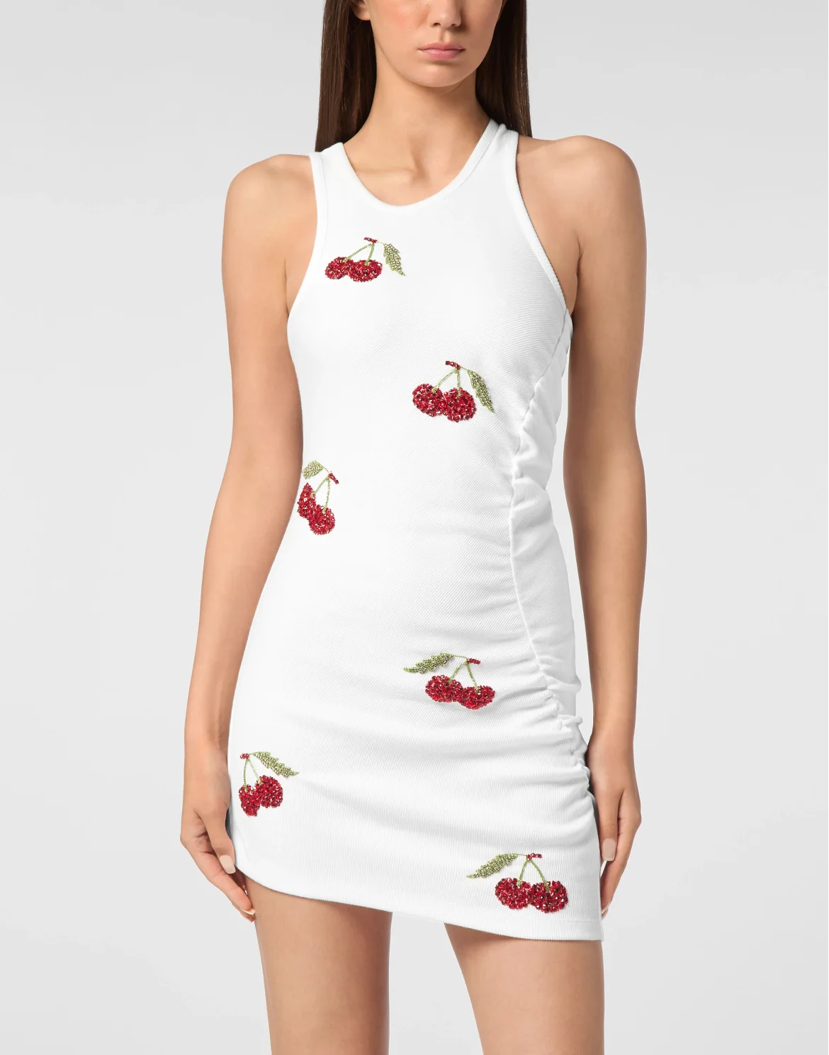 Mini Dress Rib Cherries, цвет: Белый