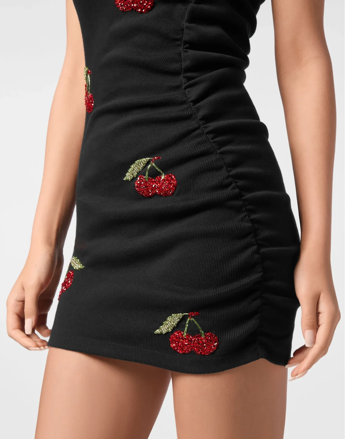 Mini Dress Rib Cherries, цвет: Черный