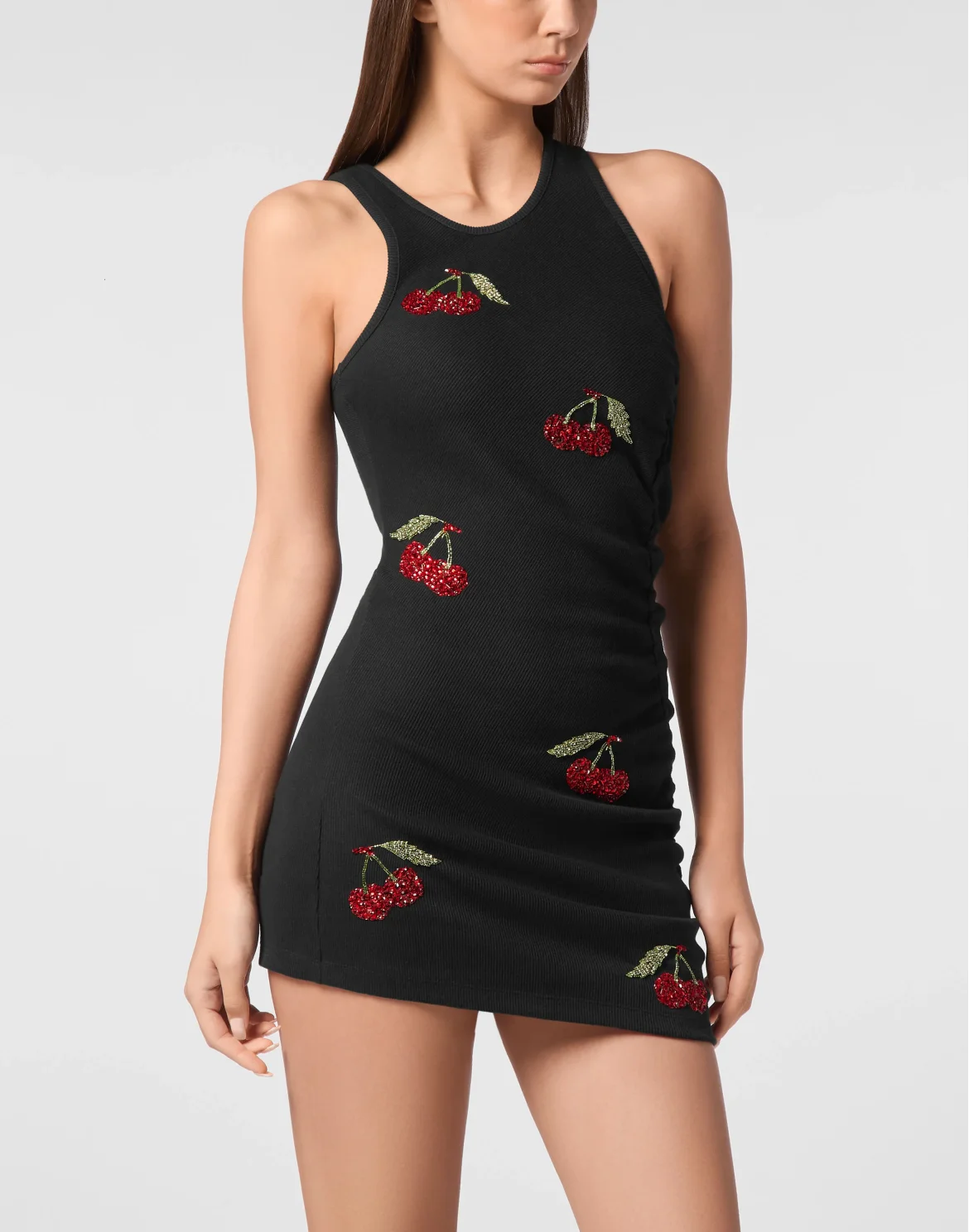 Mini Dress Rib Cherries, цвет: Черный