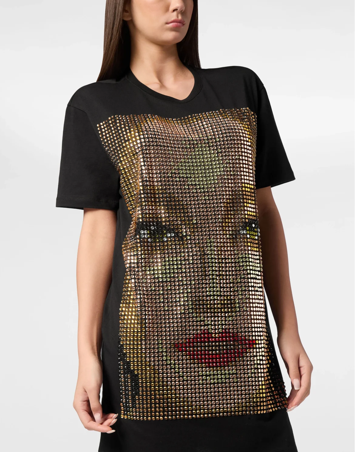 T-shirt Short Dresses Face, цвет: Черный