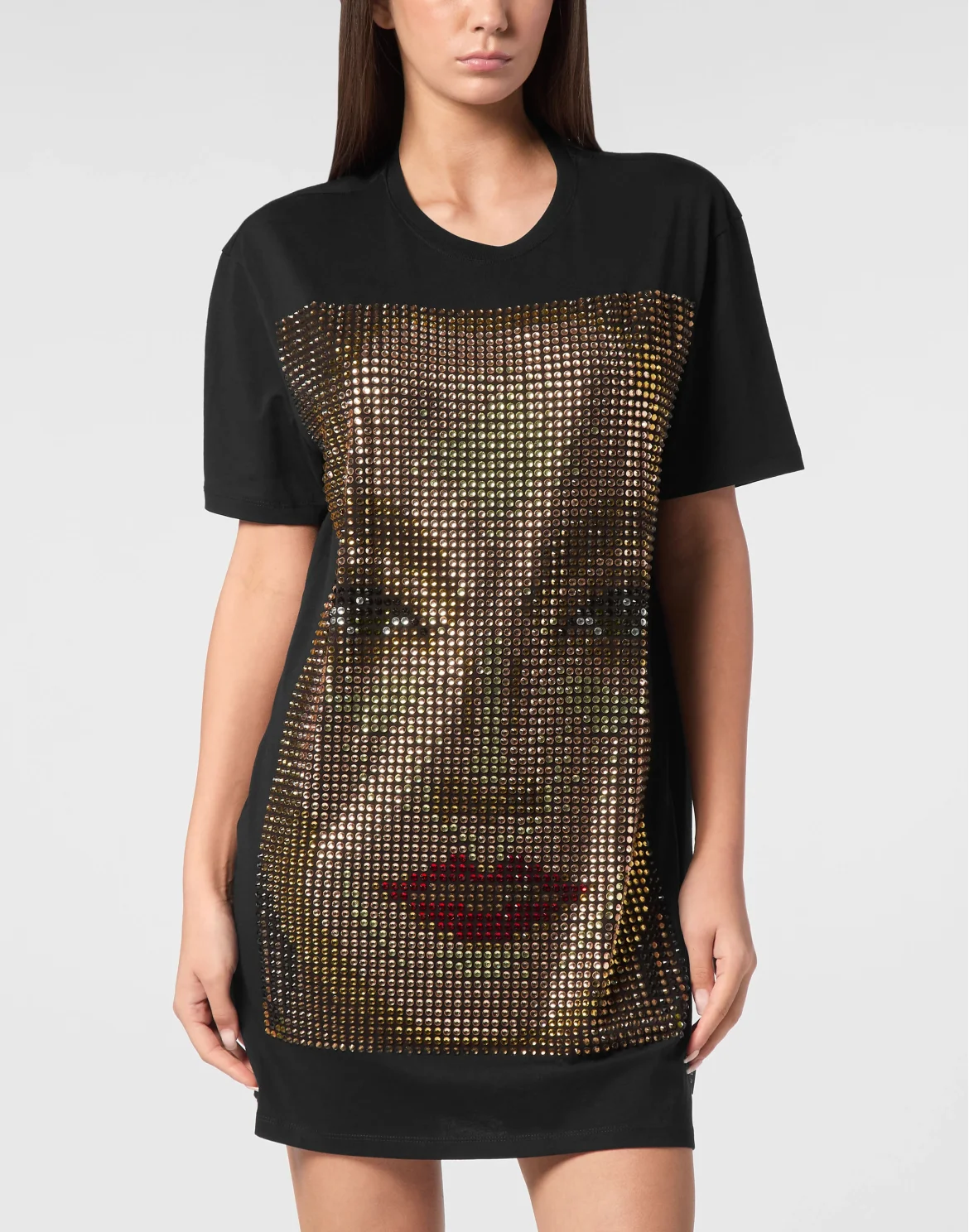 T-shirt Short Dresses Face, цвет: Черный