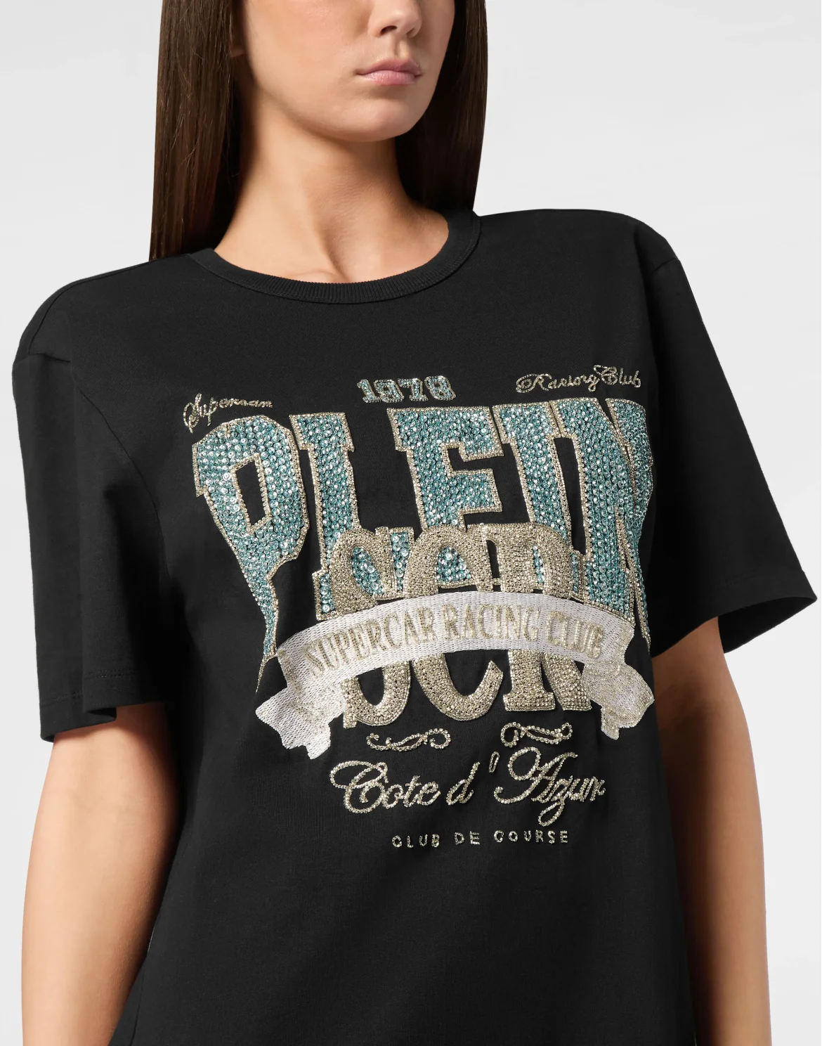 T-shirt Short Dress Strass, цвет: Черный