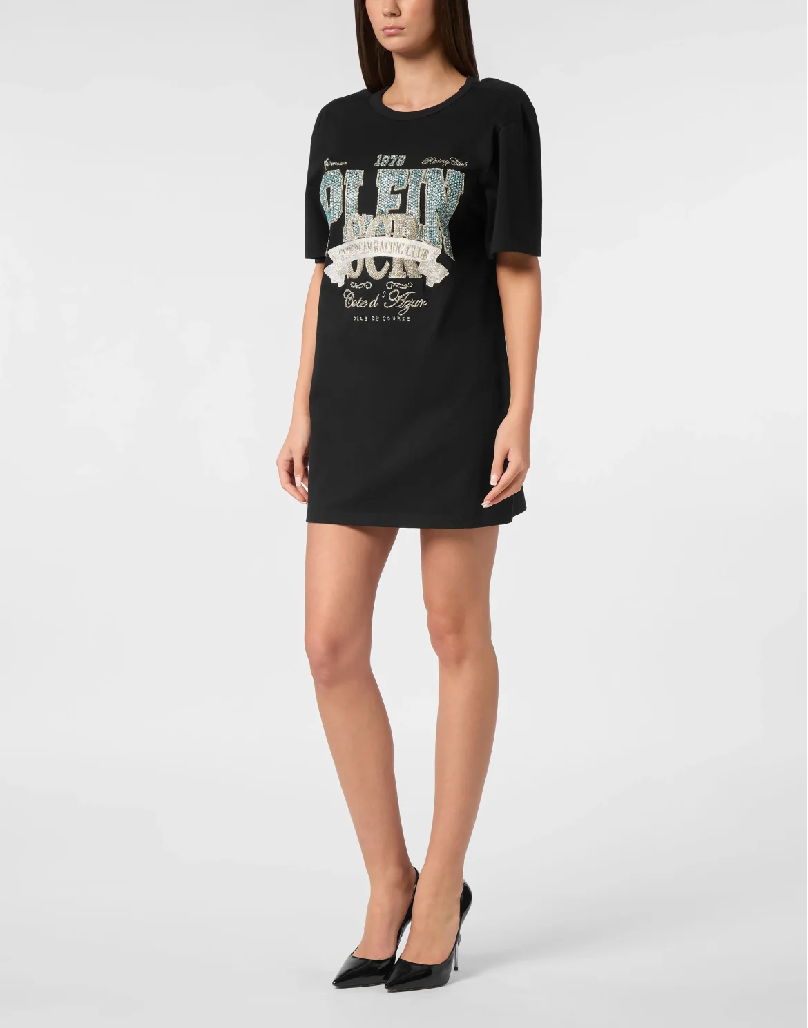 T-shirt Short Dress Strass, цвет: Черный