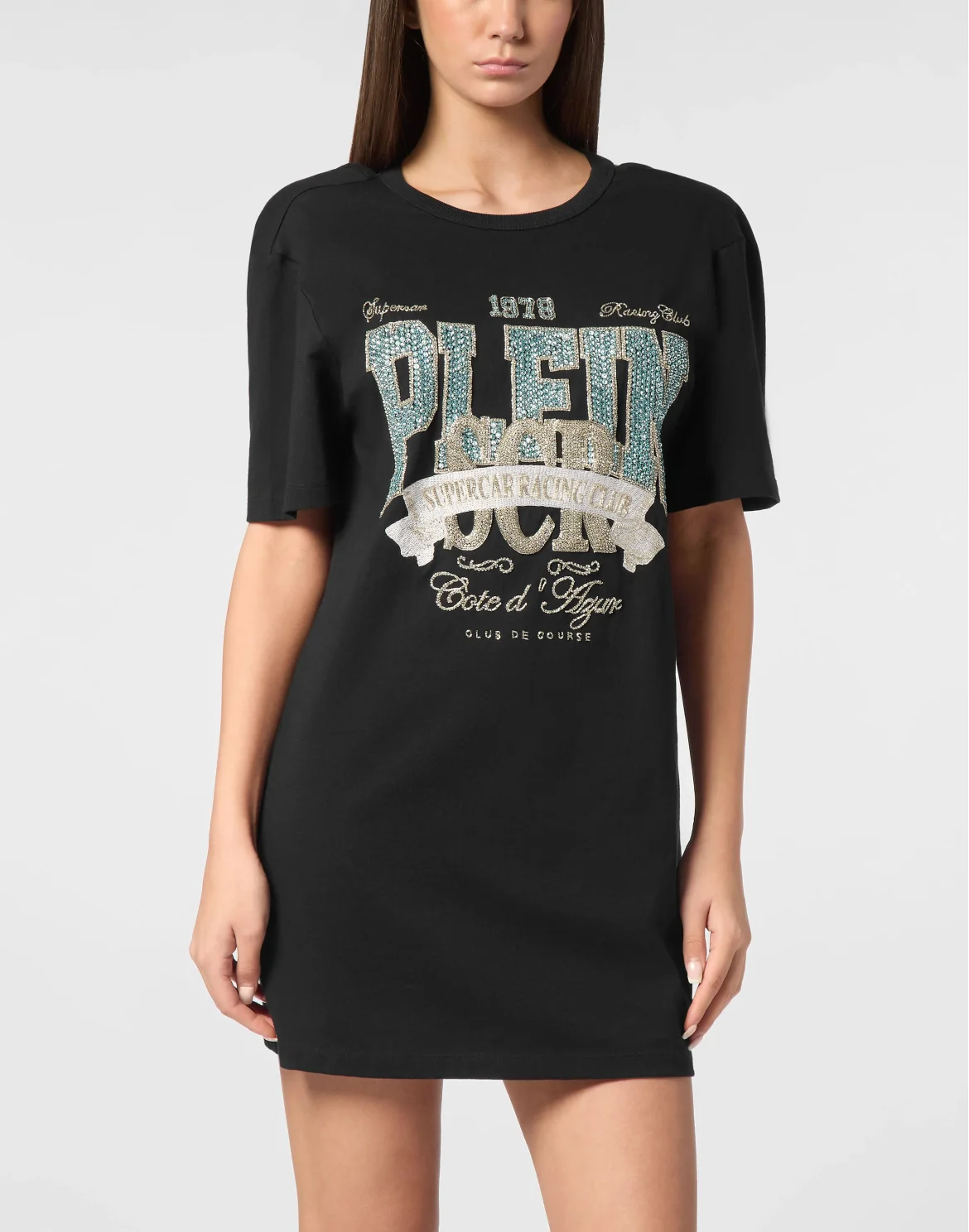 T-shirt Short Dress Strass, цвет: Черный