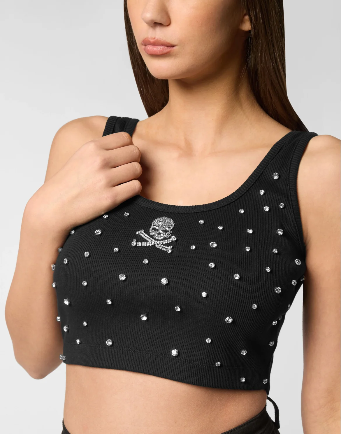 Jersey Rib Cropped Top Stones, цвет: Черный