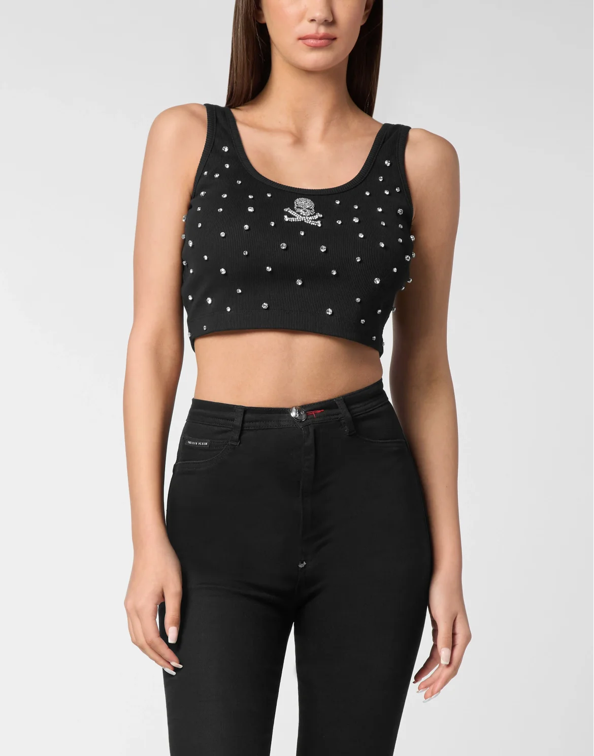 Jersey Rib Cropped Top Stones, цвет: Черный