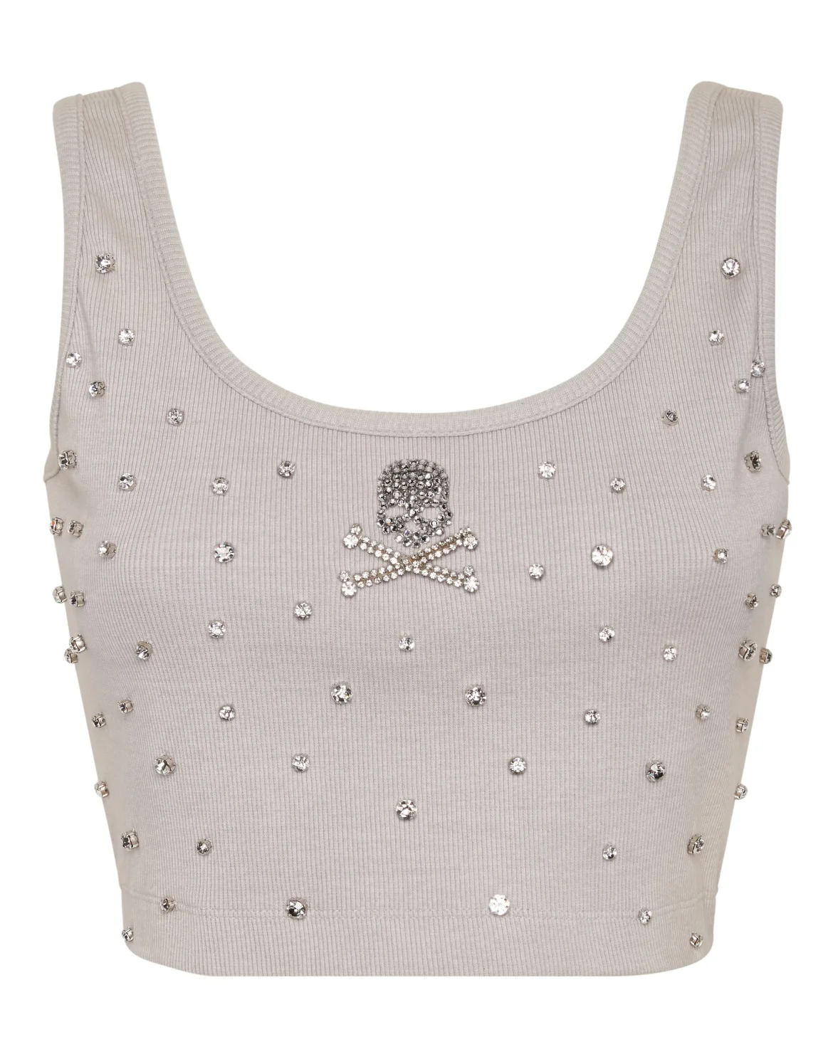 Jersey Rib Cropped Top Stones, цвет: Серый