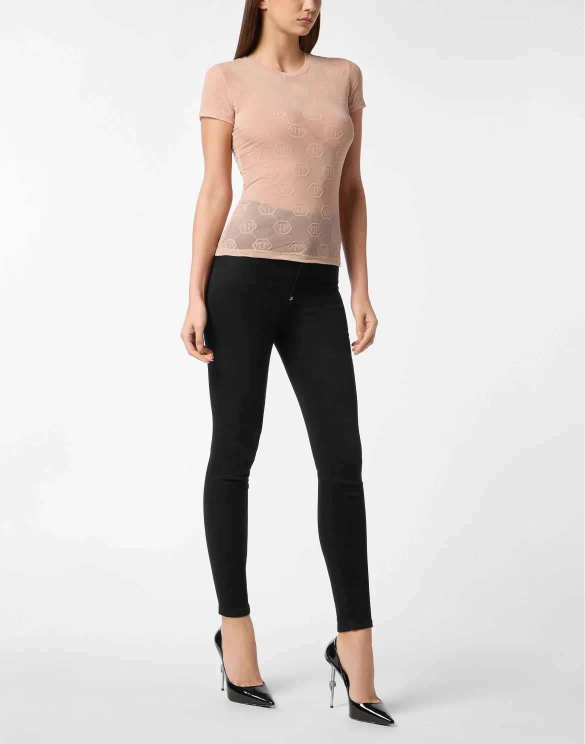 Tulle T-Shirt Sexy Pure SS Monogram, цвет: Розовый