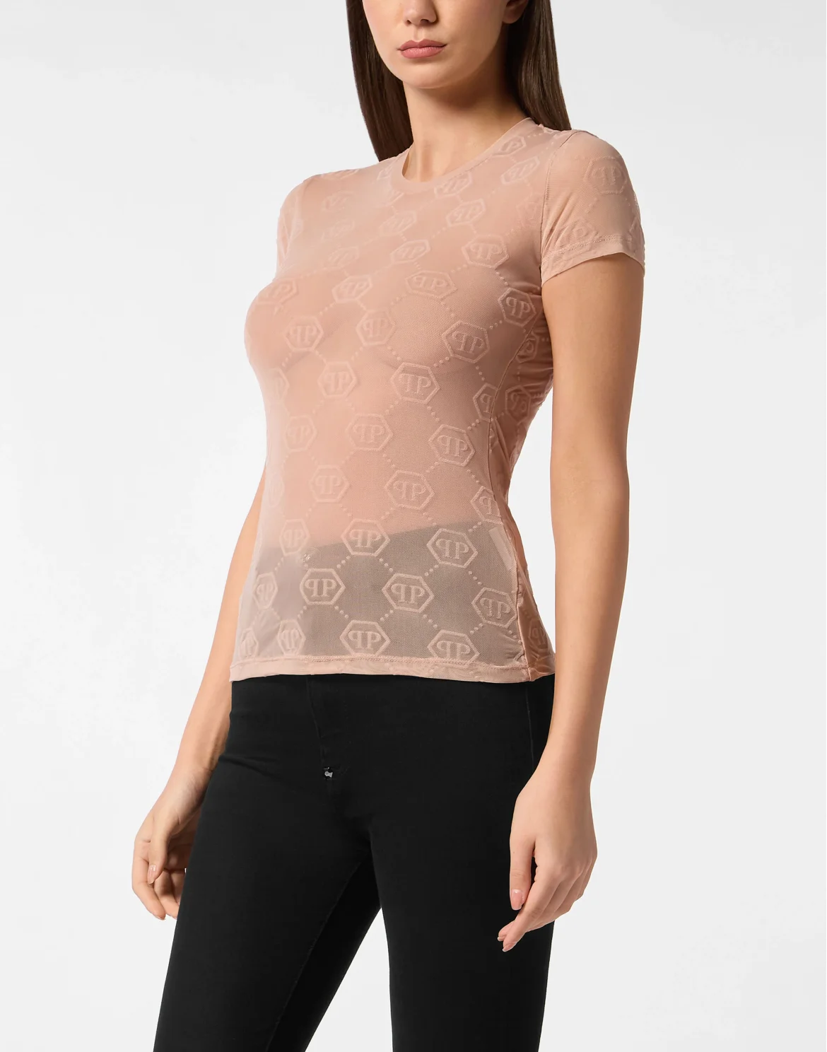 Tulle T-Shirt Sexy Pure SS Monogram, цвет: Розовый