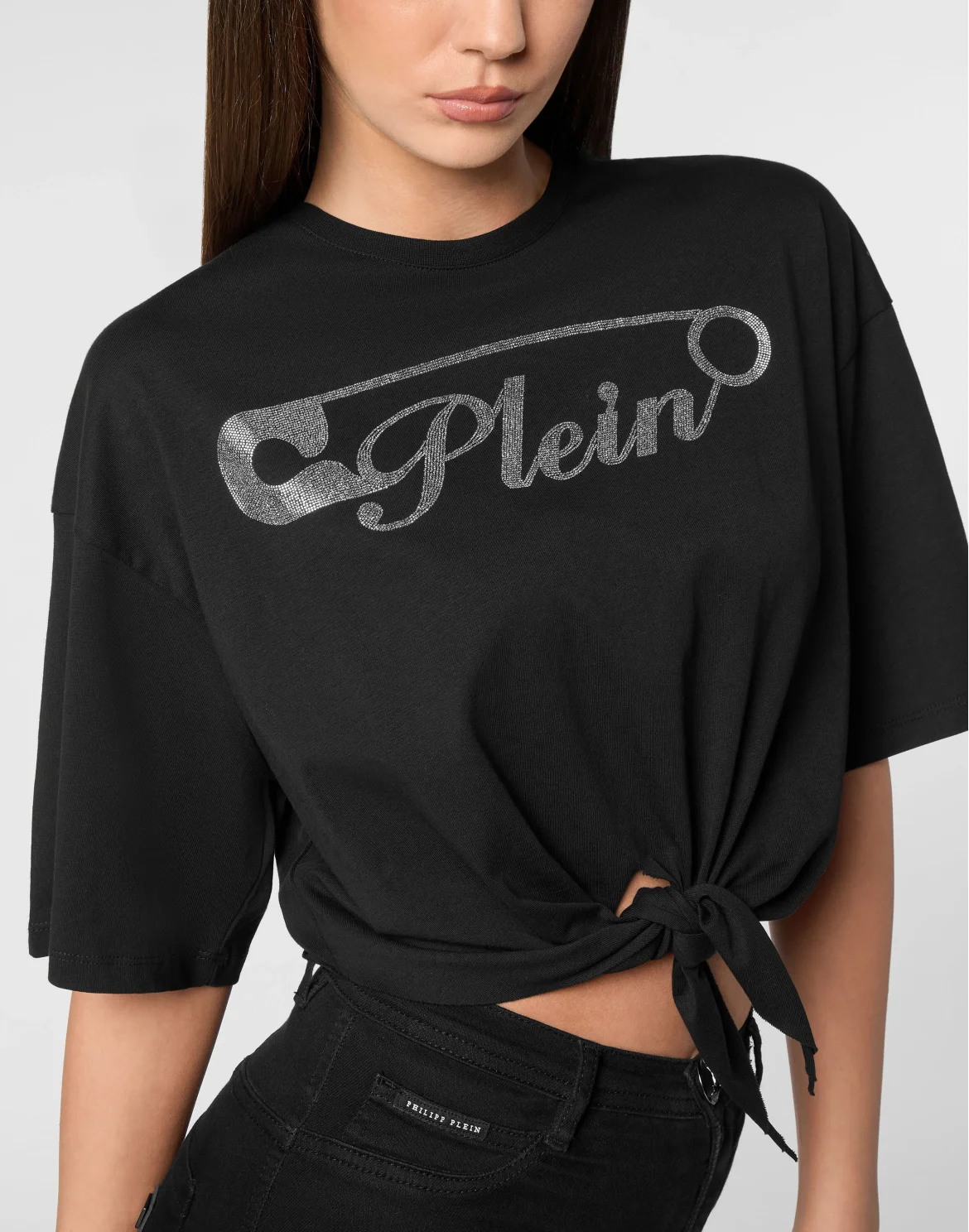 T-shirt Round Neck SS Crop, цвет: Черный