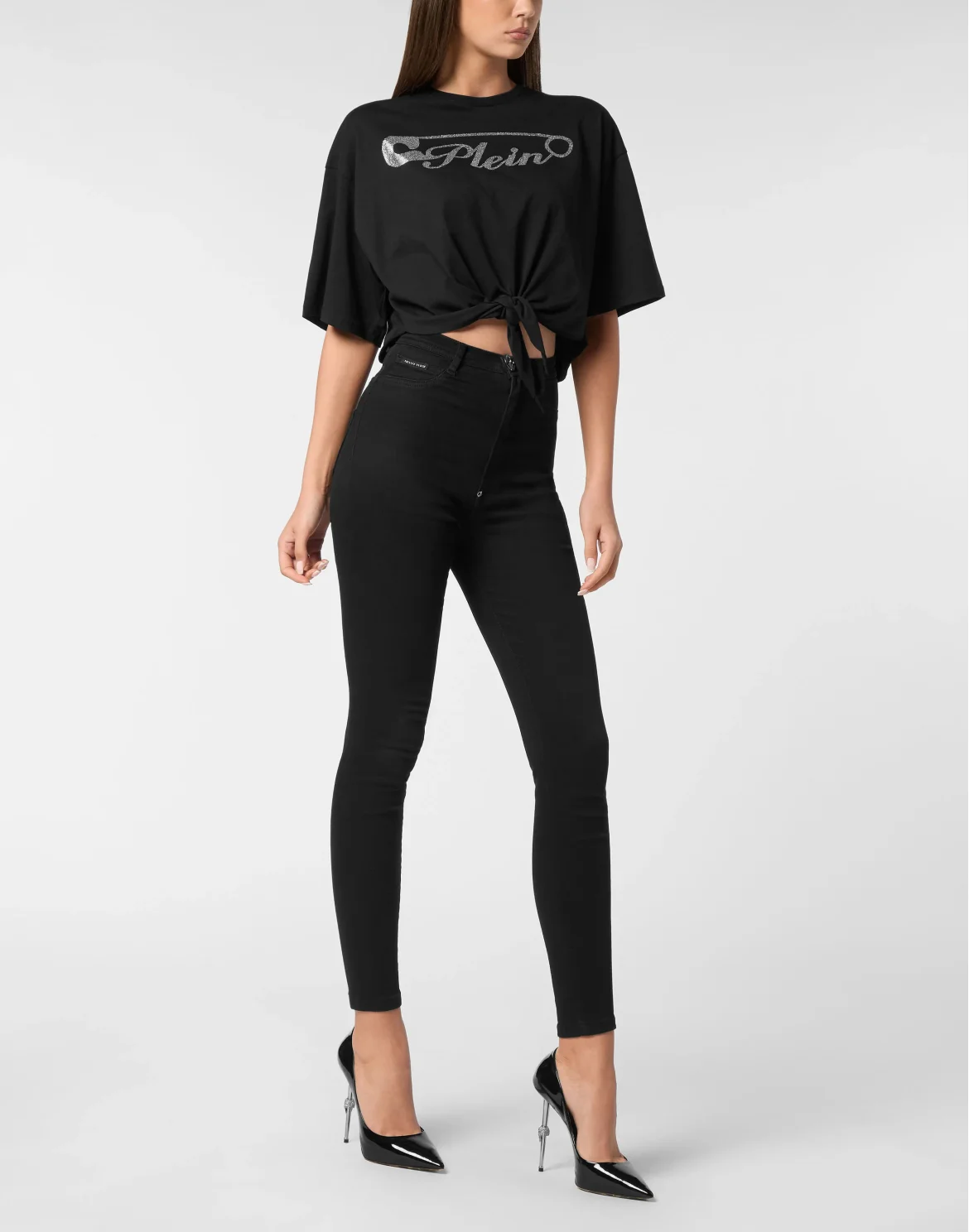 T-shirt Round Neck SS Crop, цвет: Черный