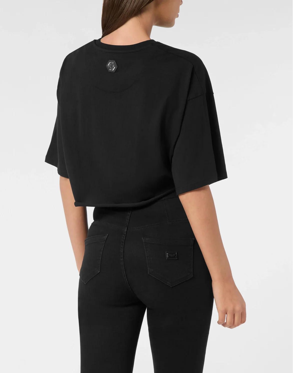 T-shirt Round Neck SS Crop, цвет: Черный