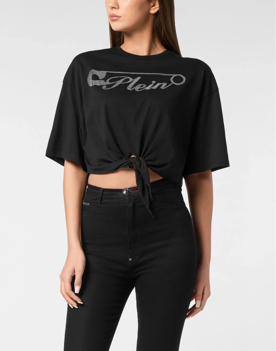 T-shirt Round Neck SS Crop, цвет: Черный