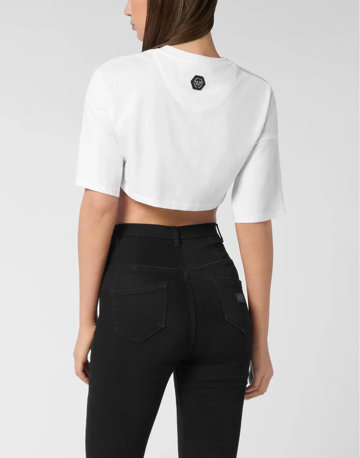 Cropped Round Neck T-Shirt PP Duck, цвет: Белый