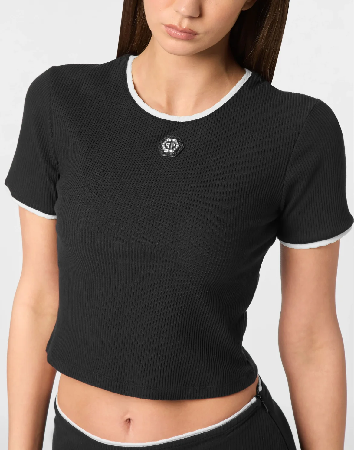 T-shirt Round Neck SS Rib, цвет: Черный