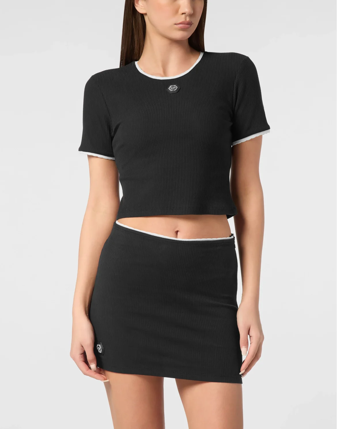 T-shirt Round Neck SS Rib, цвет: Черный