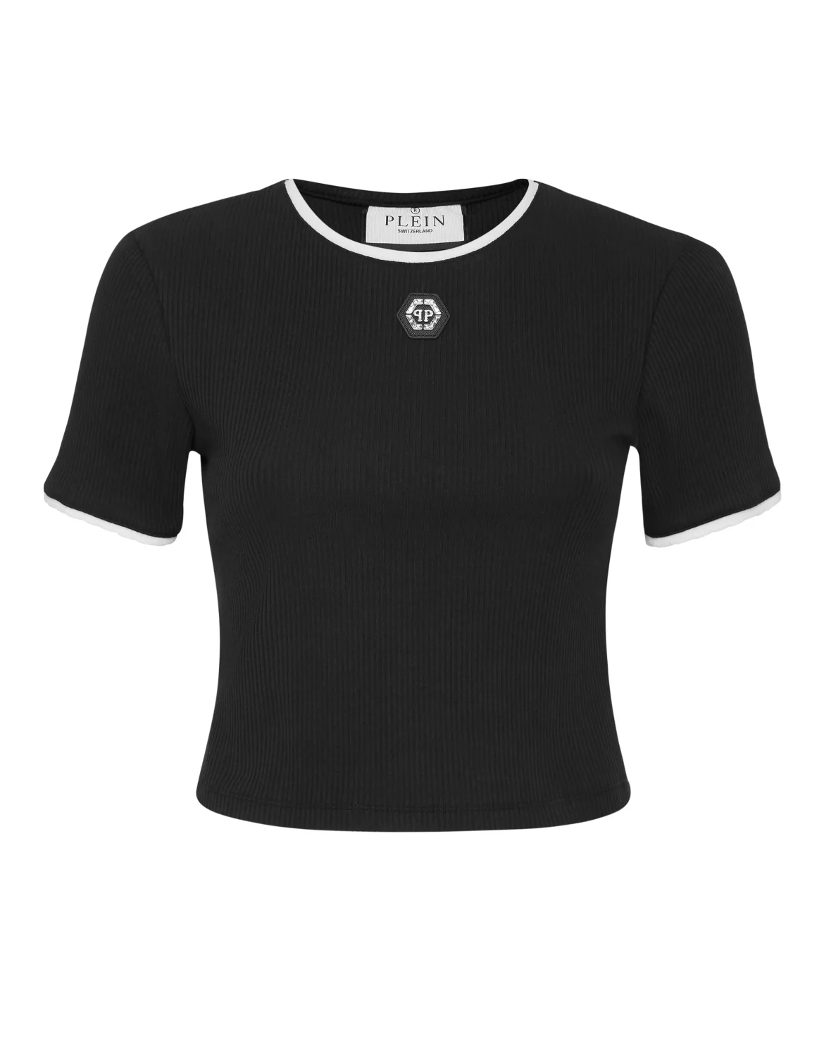 T-shirt Round Neck SS Rib, цвет: Черный