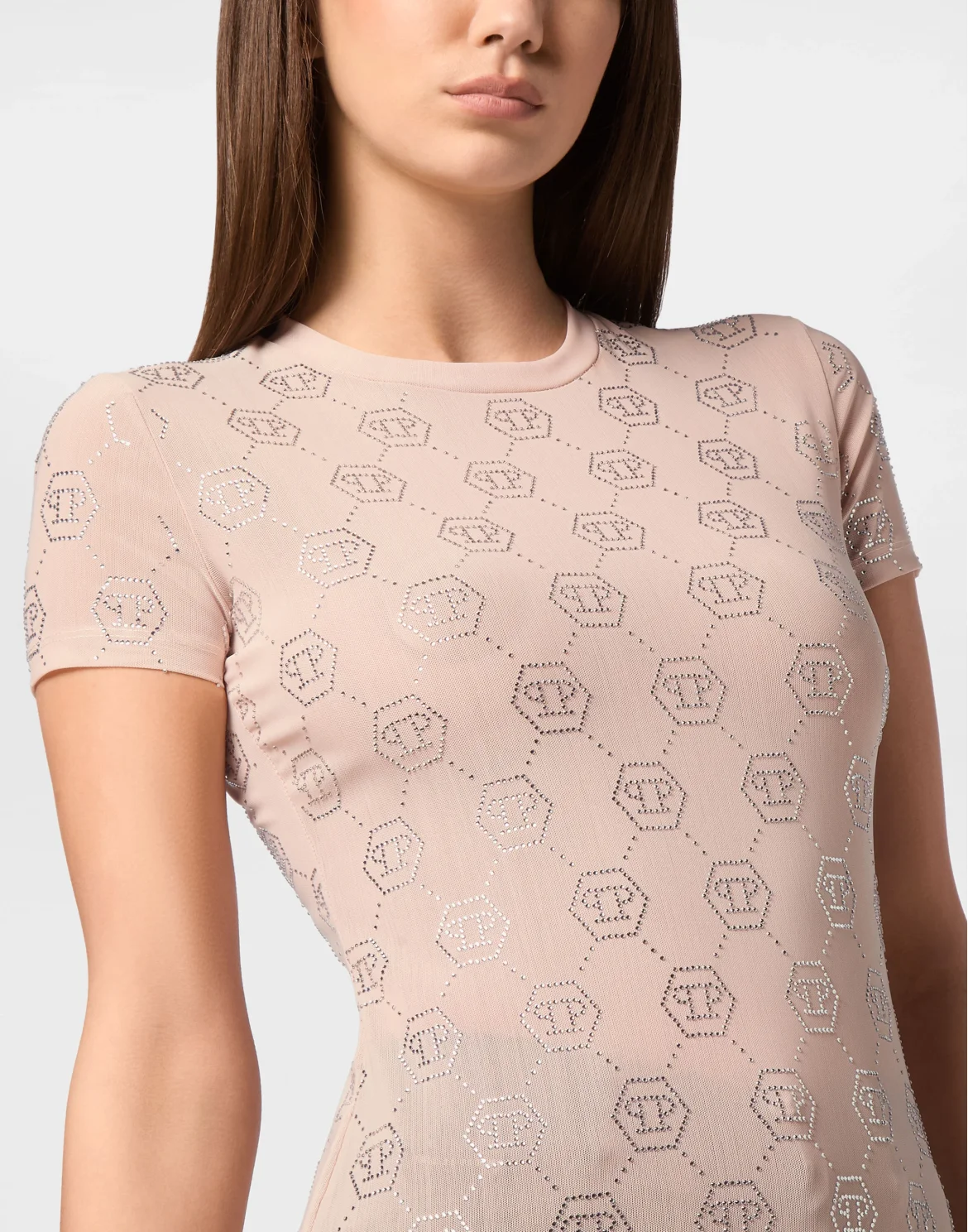 T-Shirt Sexy Pure Monogram Strass, цвет: Розовый