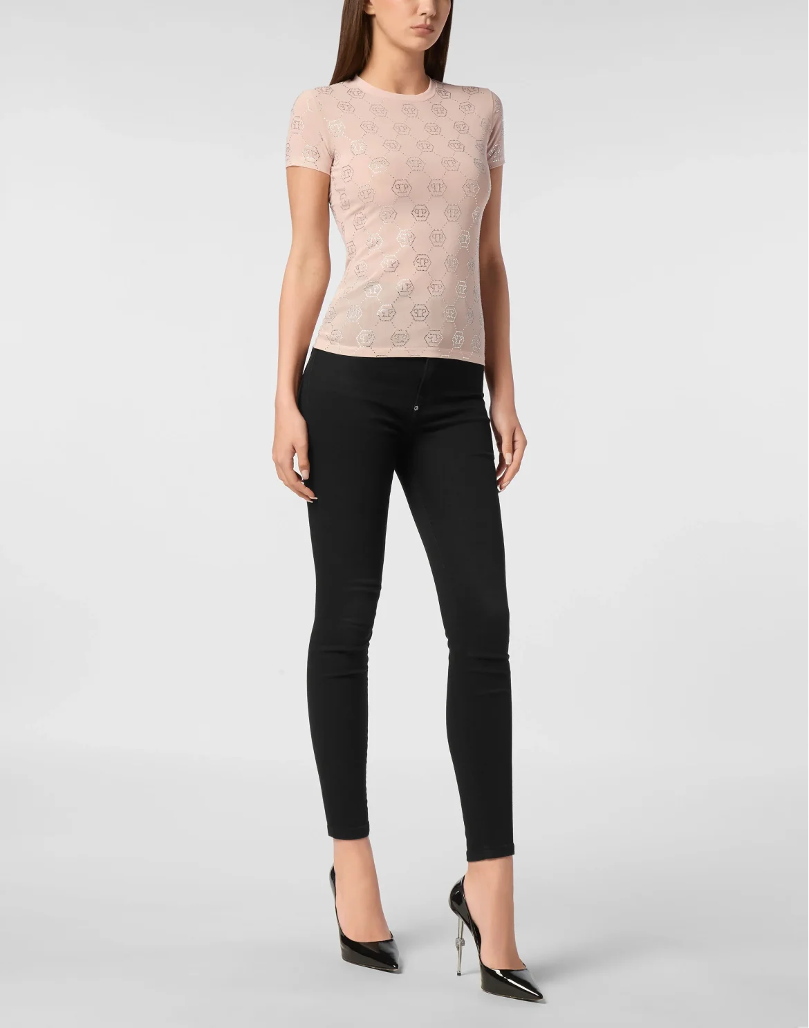 T-Shirt Sexy Pure Monogram Strass, цвет: Розовый