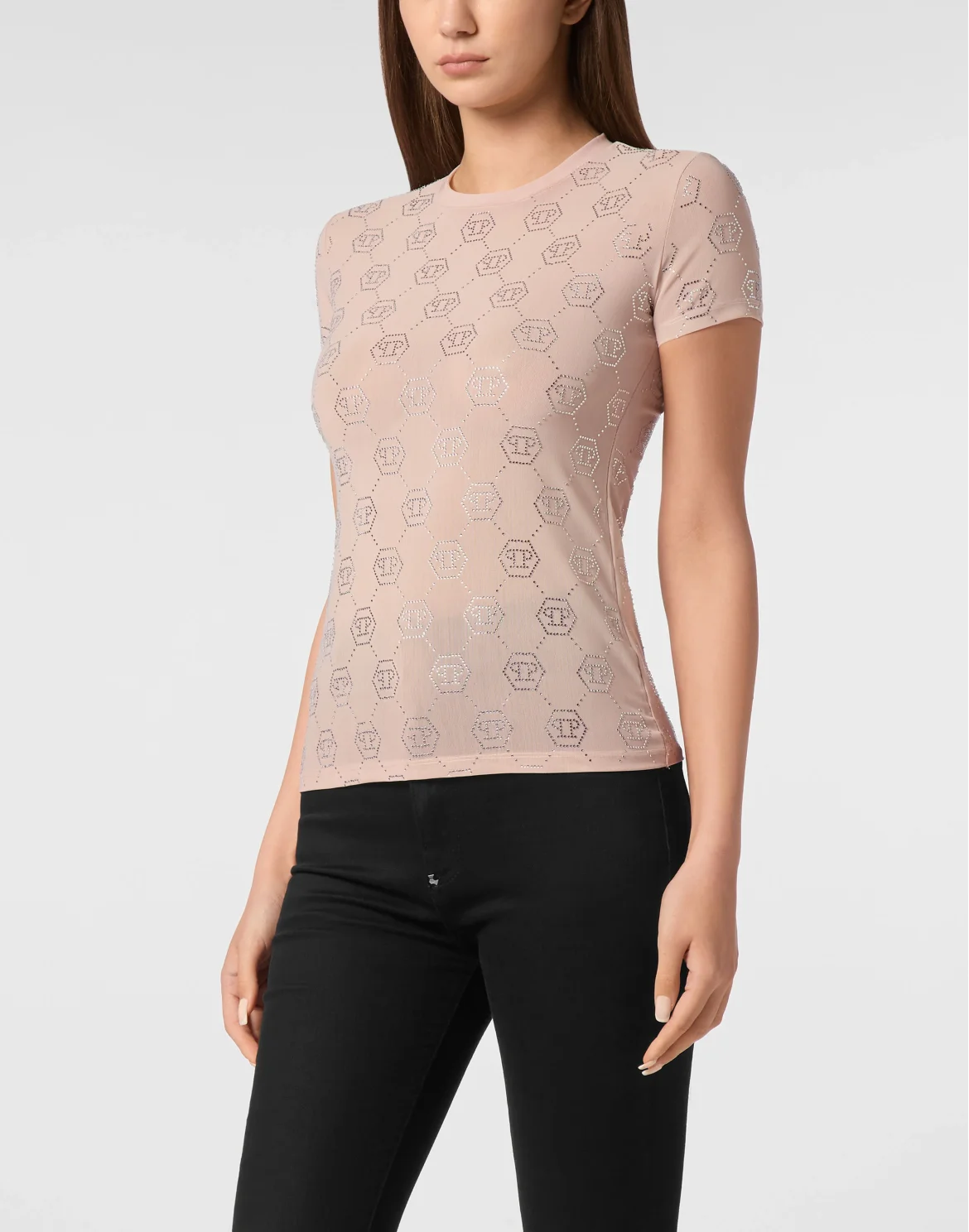 T-Shirt Sexy Pure Monogram Strass, цвет: Розовый