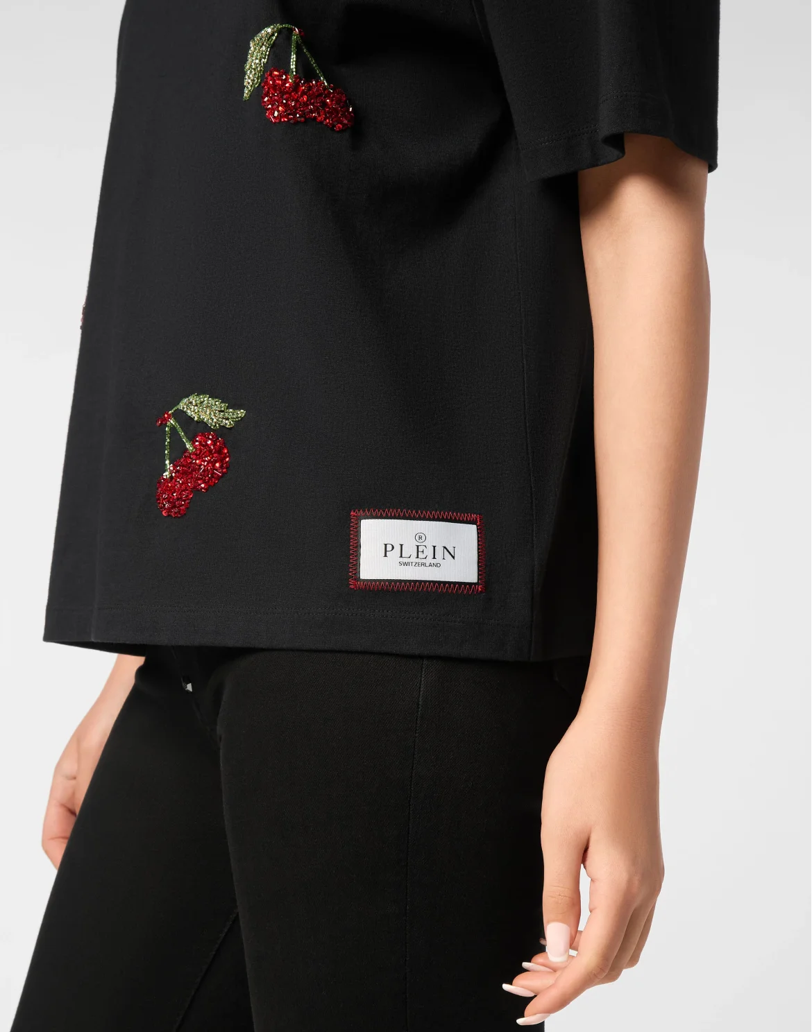 T-Shirt Man Fit Rib Cherries, цвет: Черный