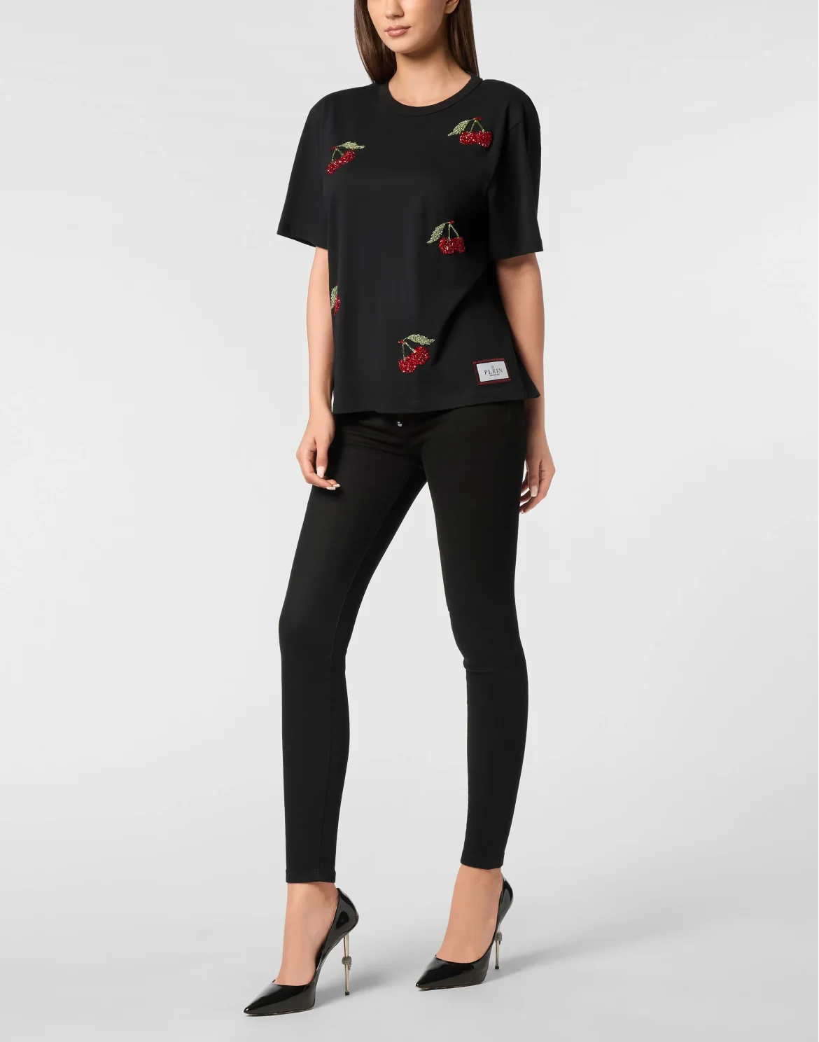 T-Shirt Man Fit Rib Cherries, цвет: Черный