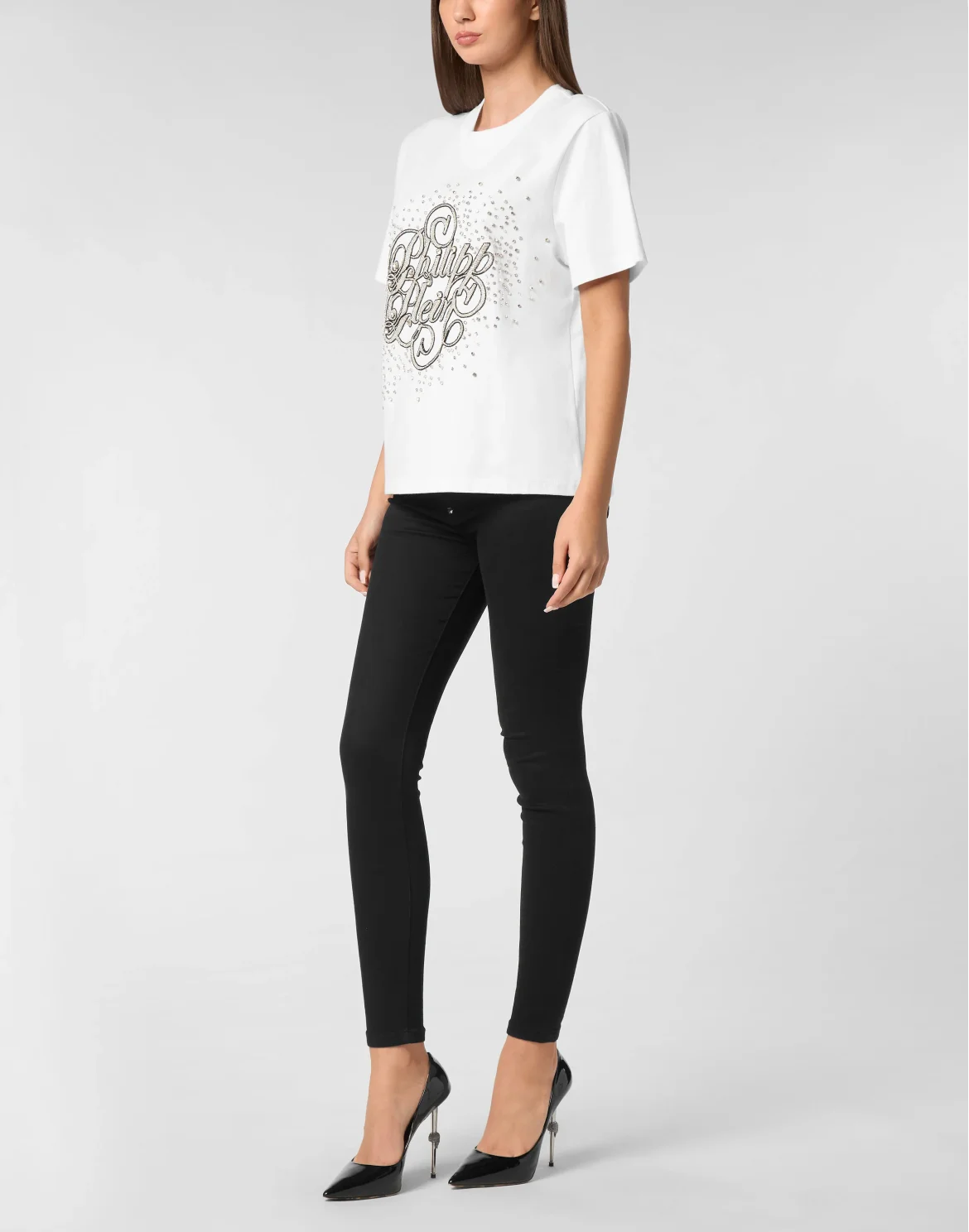 T-Shirt Man Fit Crystal Strass, цвет: Белый