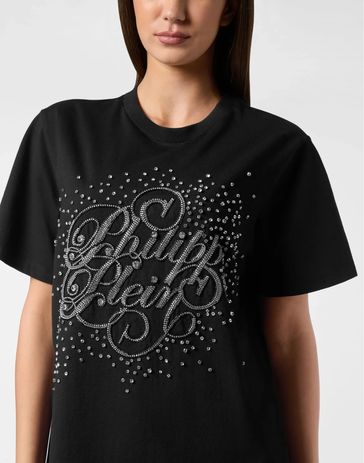 T-Shirt Man Fit Crystal Strass, цвет: Черный