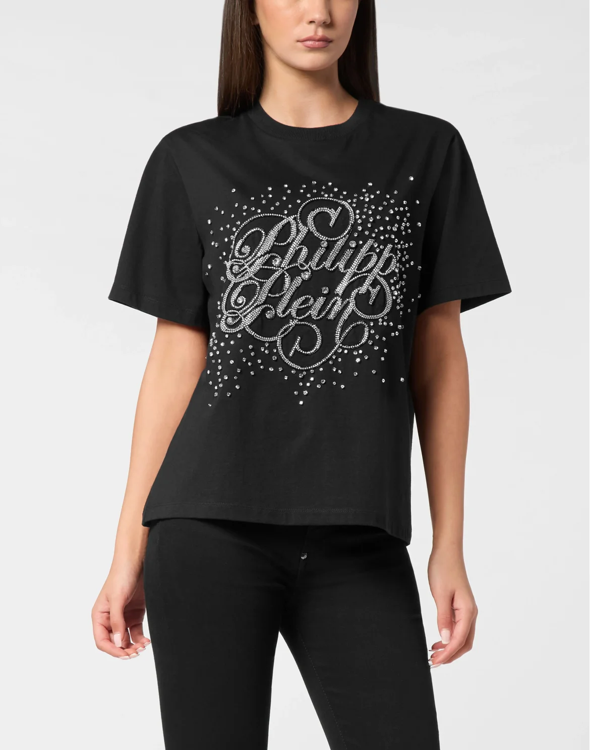 T-Shirt Man Fit Crystal Strass, цвет: Черный