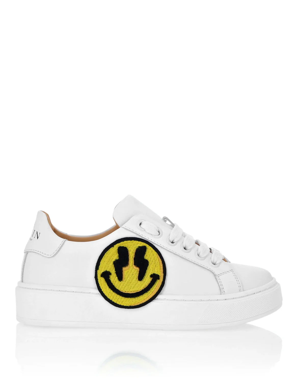 Leather Lo-Top Sneakers Smile, цвет: Белый