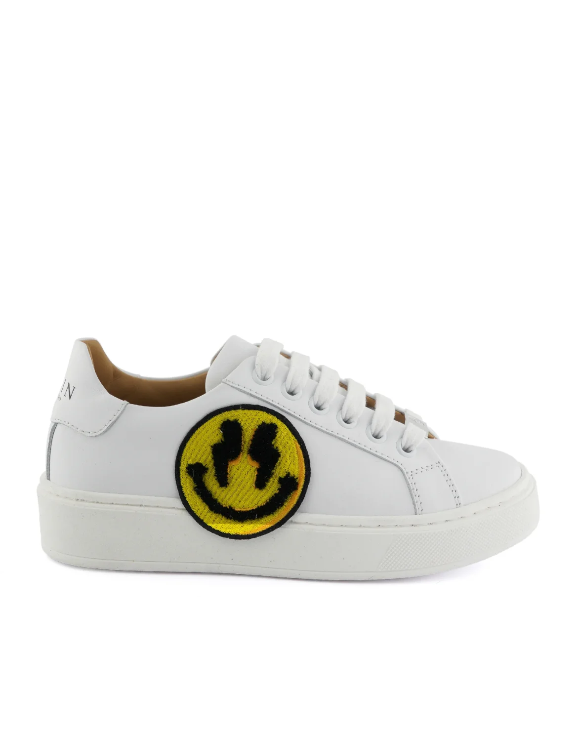 Leather Lo-Top Sneakers Smile, цвет: Белый