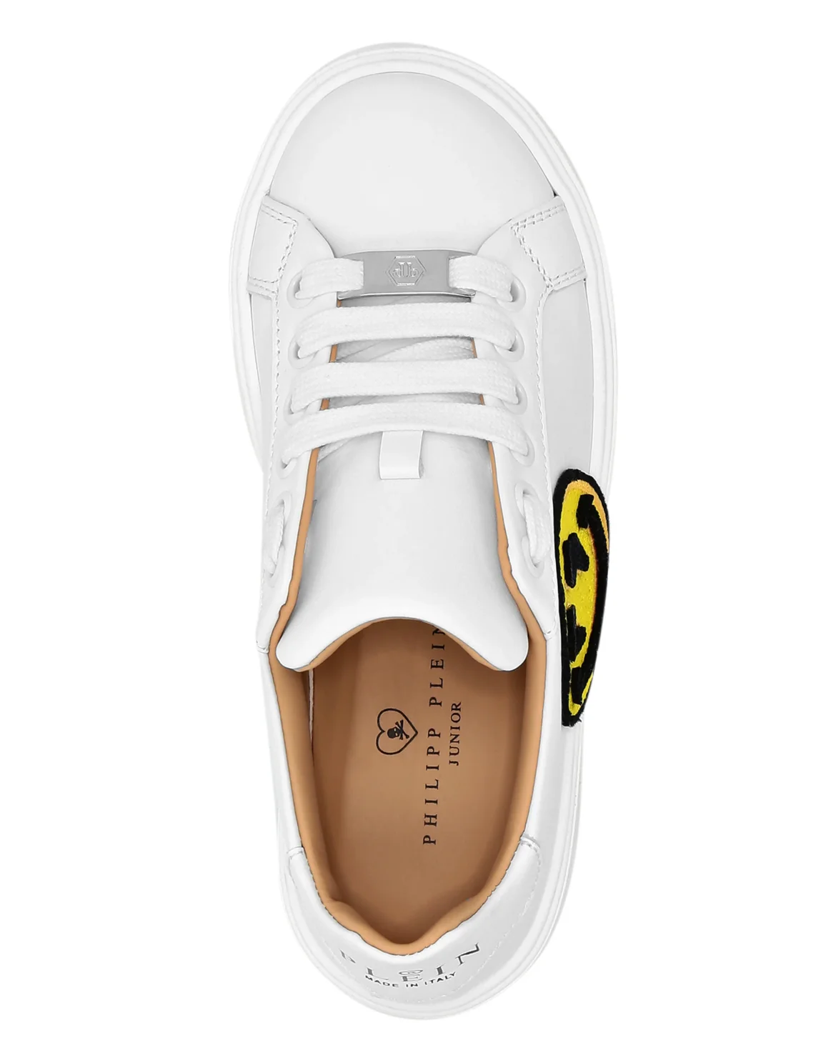 Leather Lo-Top Sneakers Smile, цвет: Белый